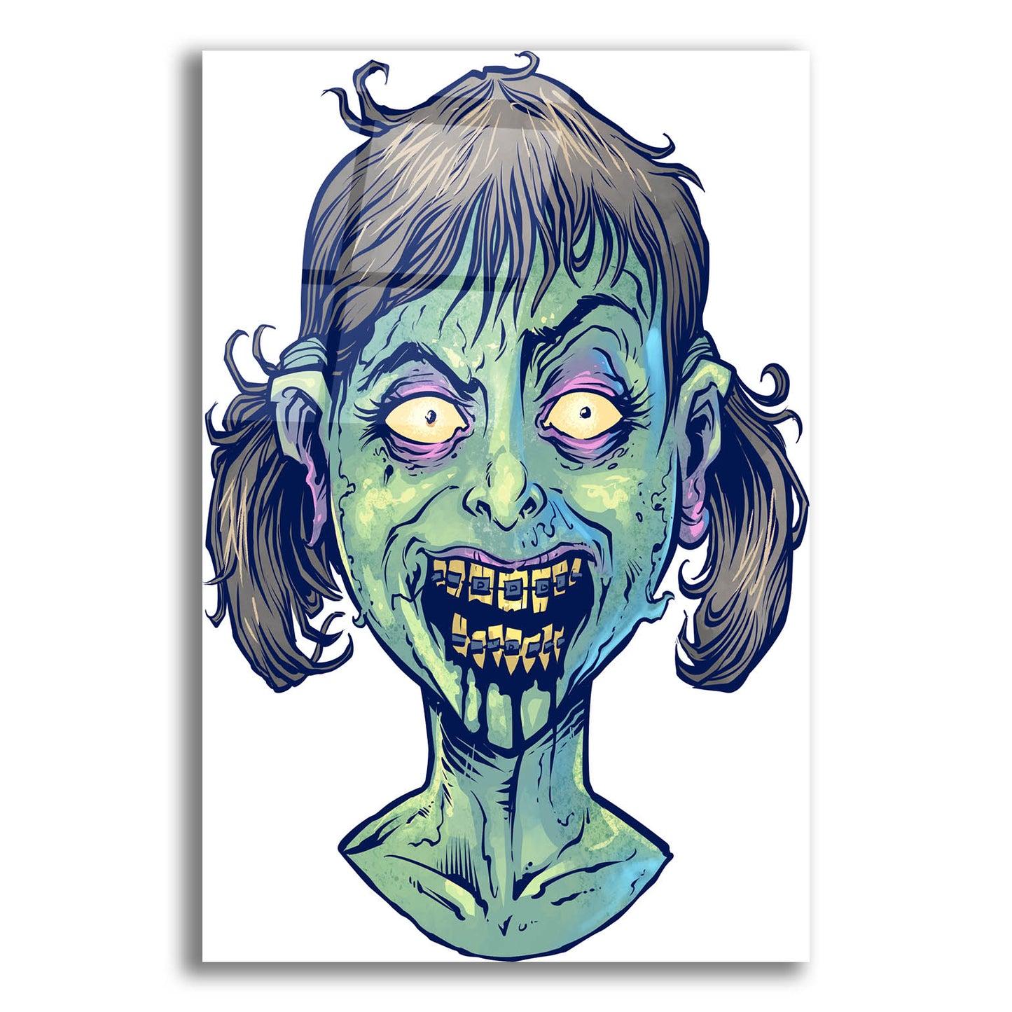 Epic Art 'Zombie Pattern Head 13' by Flyland Designs, Acrylic Glass Wall Art,12x16