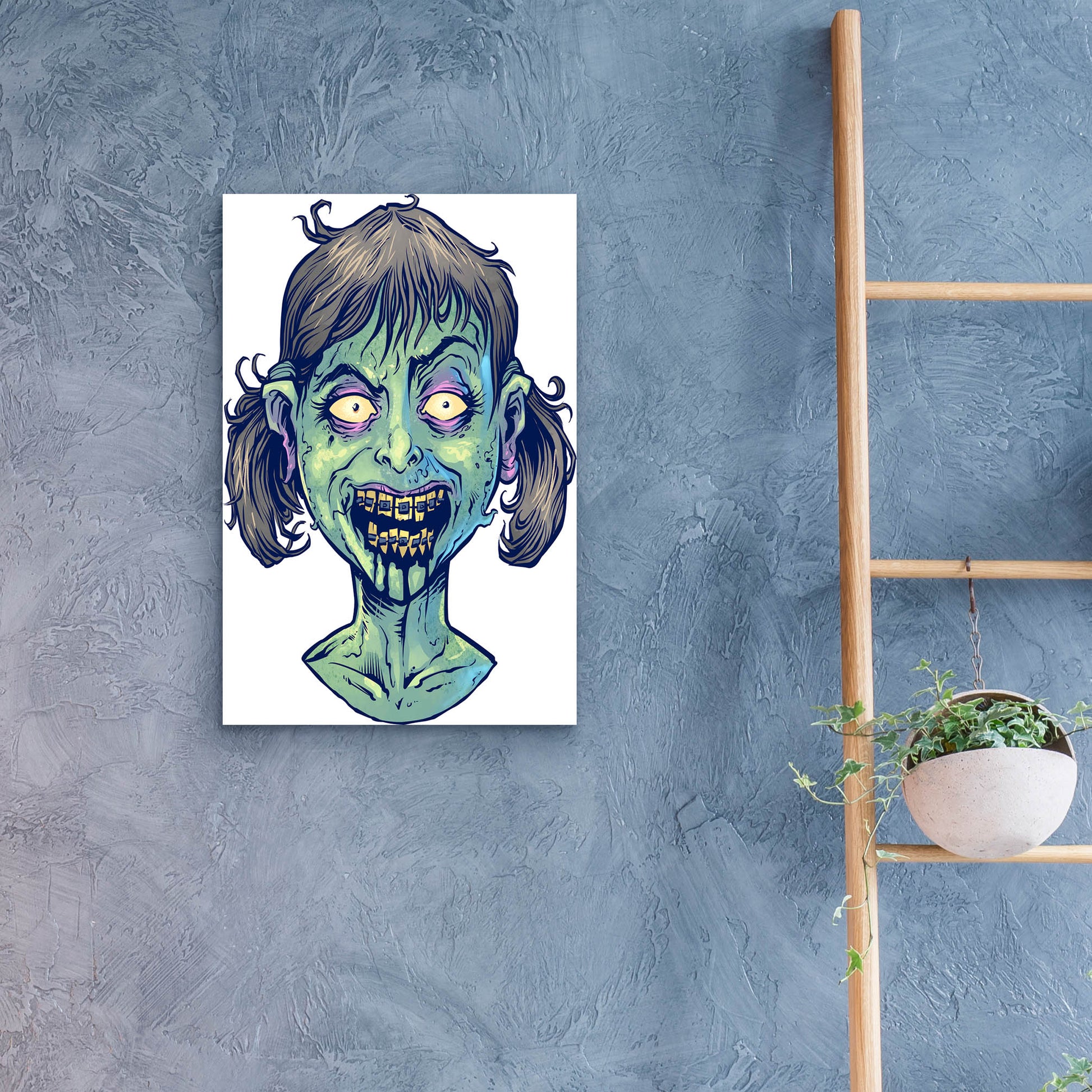 Epic Art 'Zombie Pattern Head 13' by Flyland Designs, Acrylic Glass Wall Art,16x24