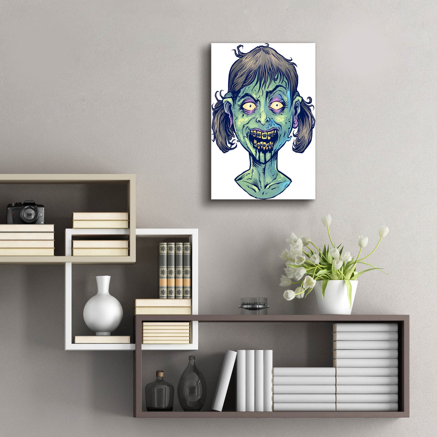 Epic Art 'Zombie Pattern Head 13' by Flyland Designs, Acrylic Glass Wall Art,16x24