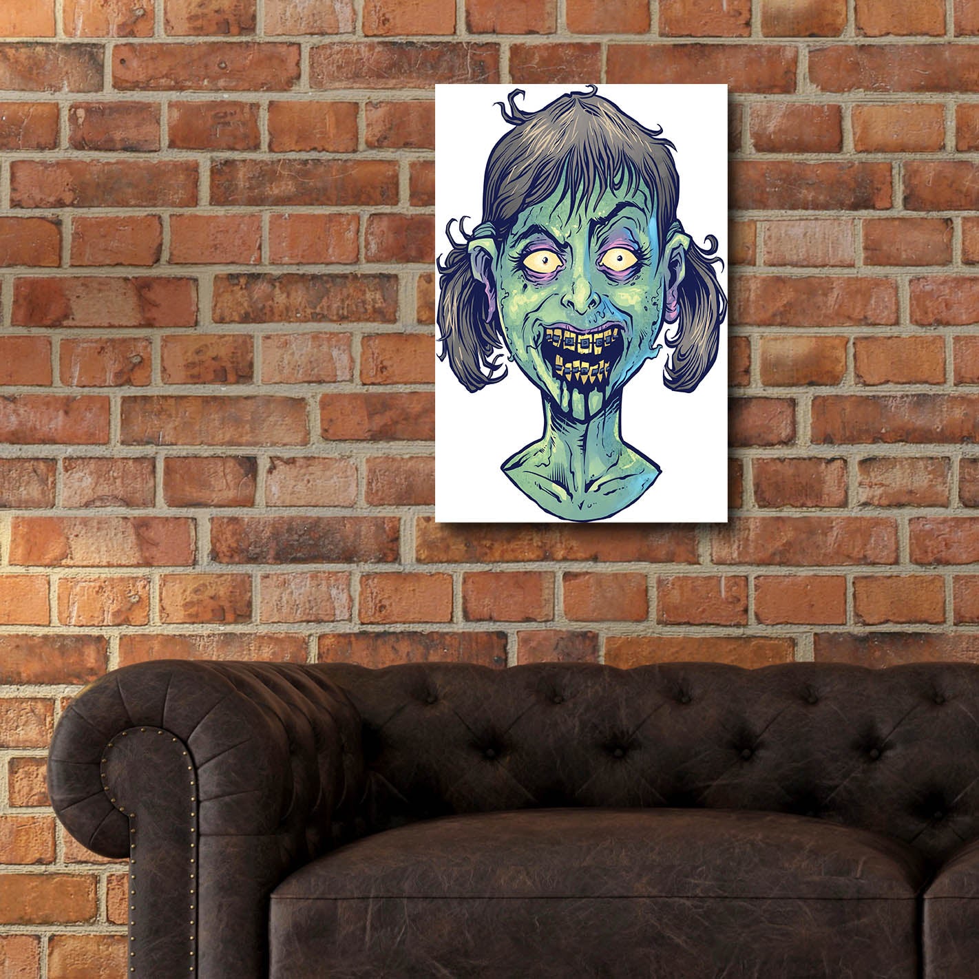 Epic Art 'Zombie Pattern Head 13' by Flyland Designs, Acrylic Glass Wall Art,16x24