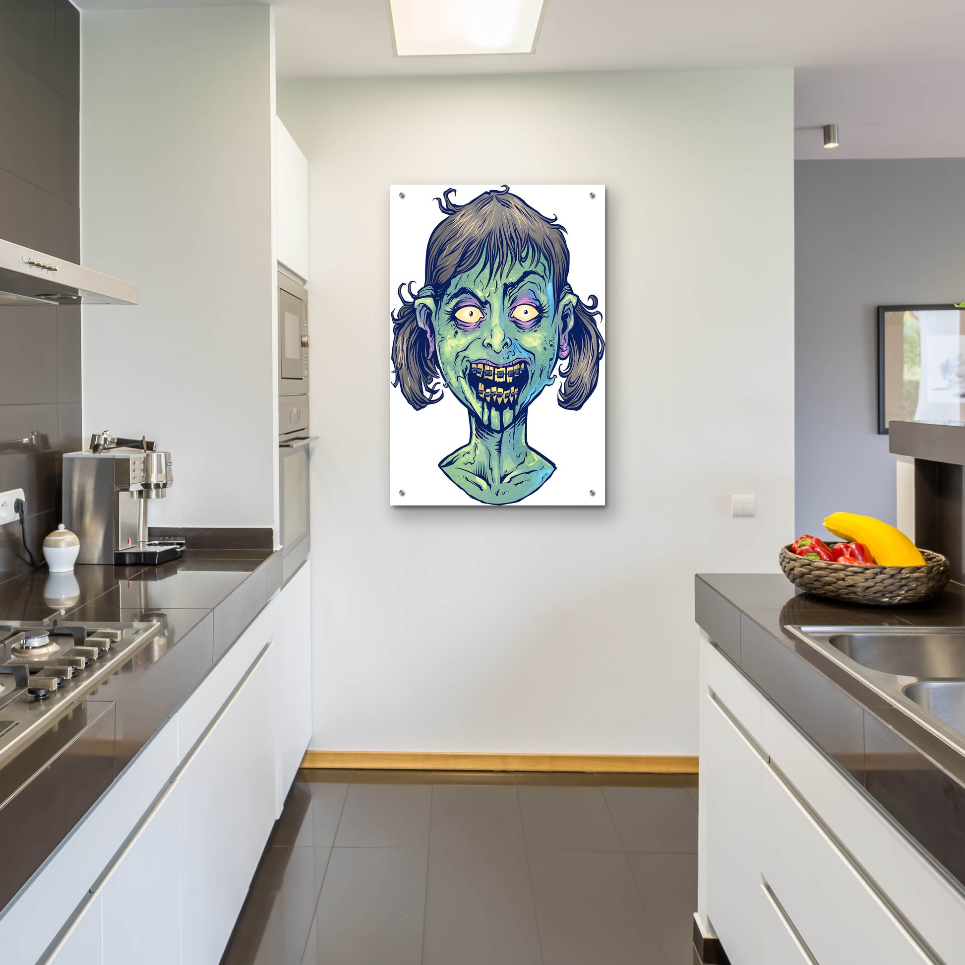 Epic Art 'Zombie Pattern Head 13' by Flyland Designs, Acrylic Glass Wall Art,24x36