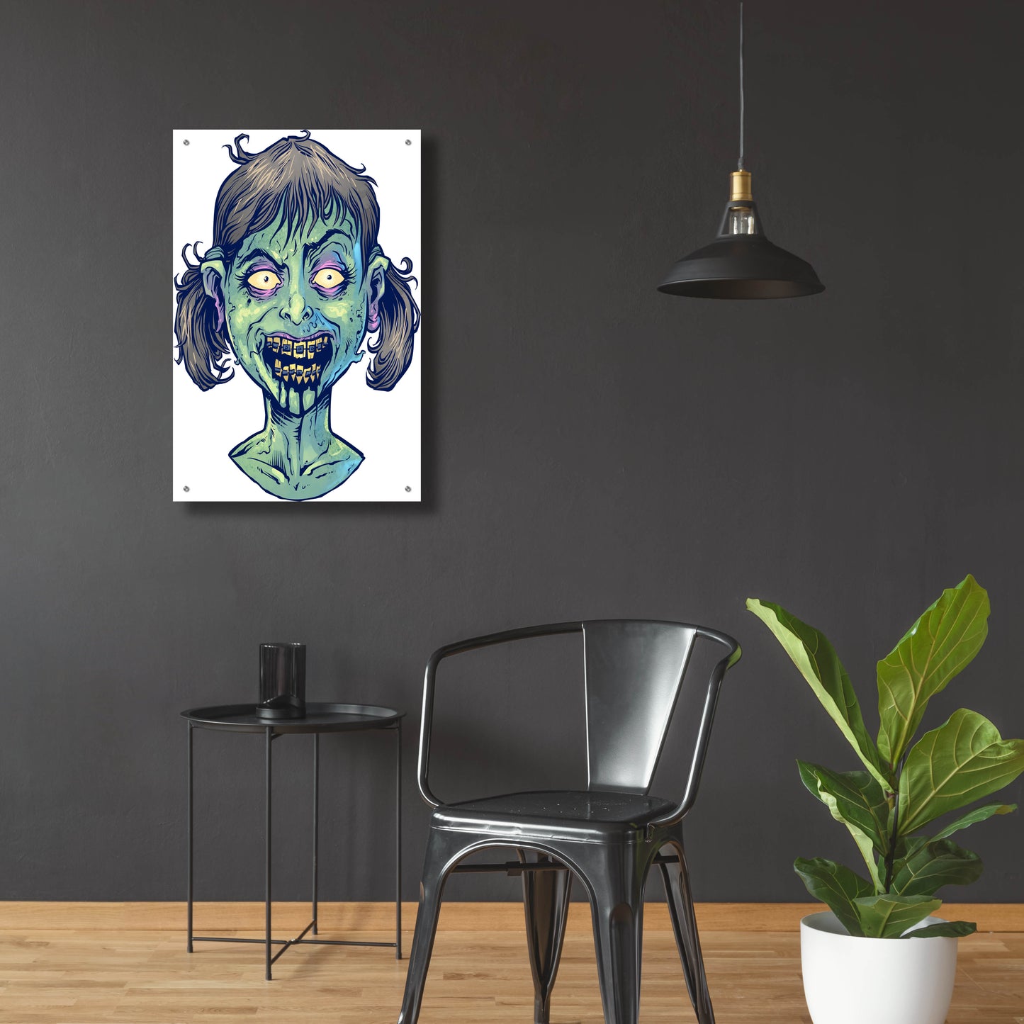 Epic Art 'Zombie Pattern Head 13' by Flyland Designs, Acrylic Glass Wall Art,24x36