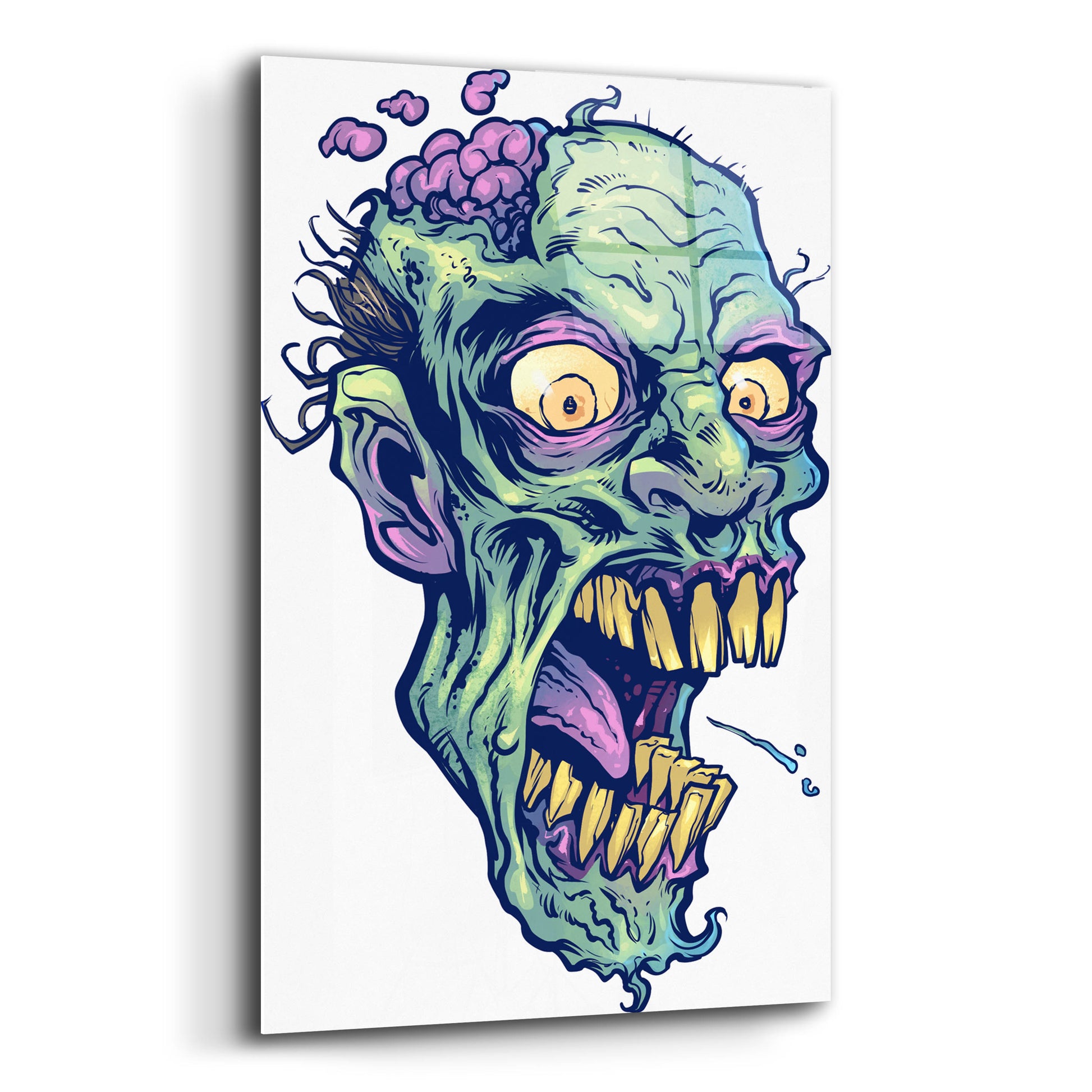 Epic Art 'Zombie Pattern Head 14' by Flyland Designs, Acrylic Glass Wall Art,12x16