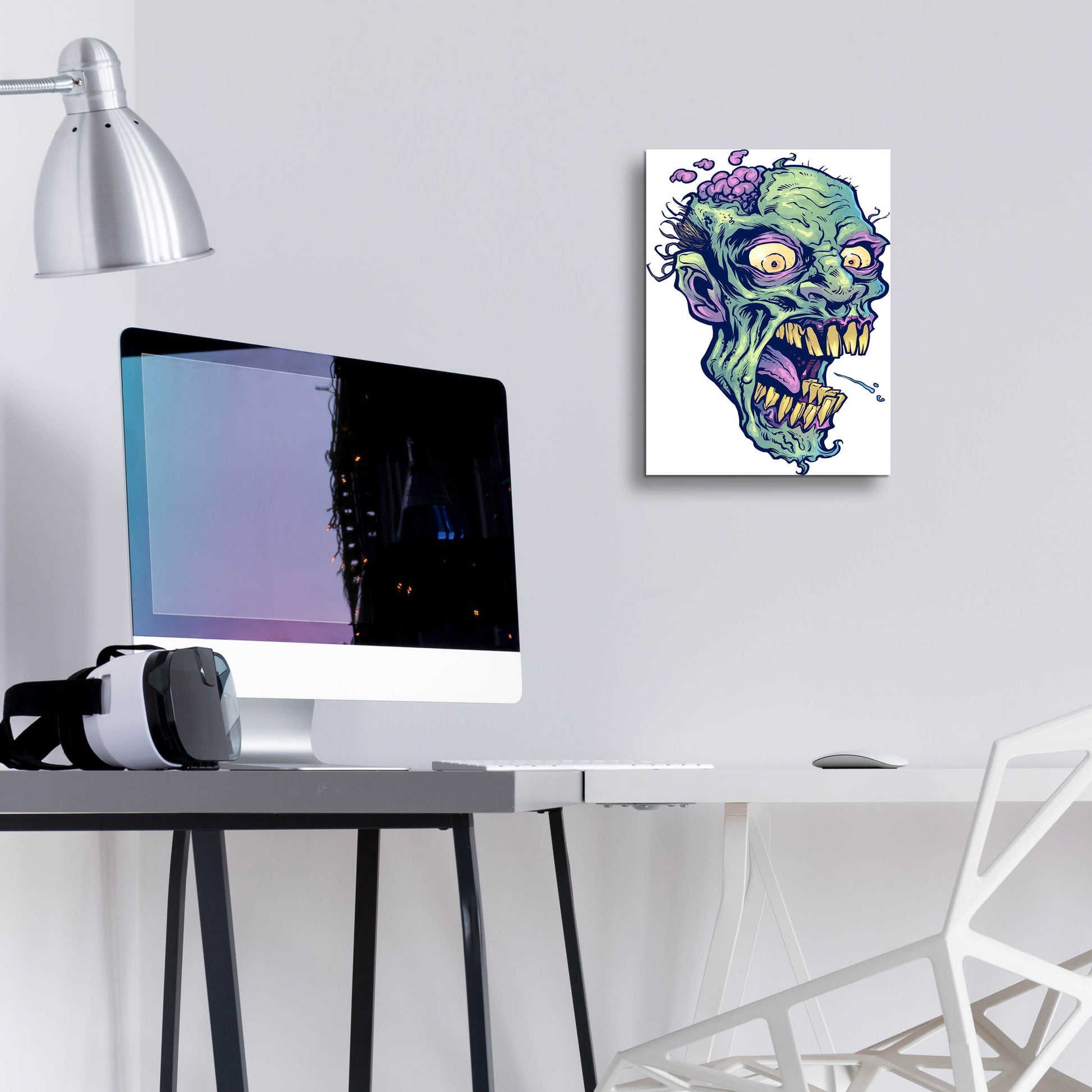 Epic Art 'Zombie Pattern Head 14' by Flyland Designs, Acrylic Glass Wall Art,12x16