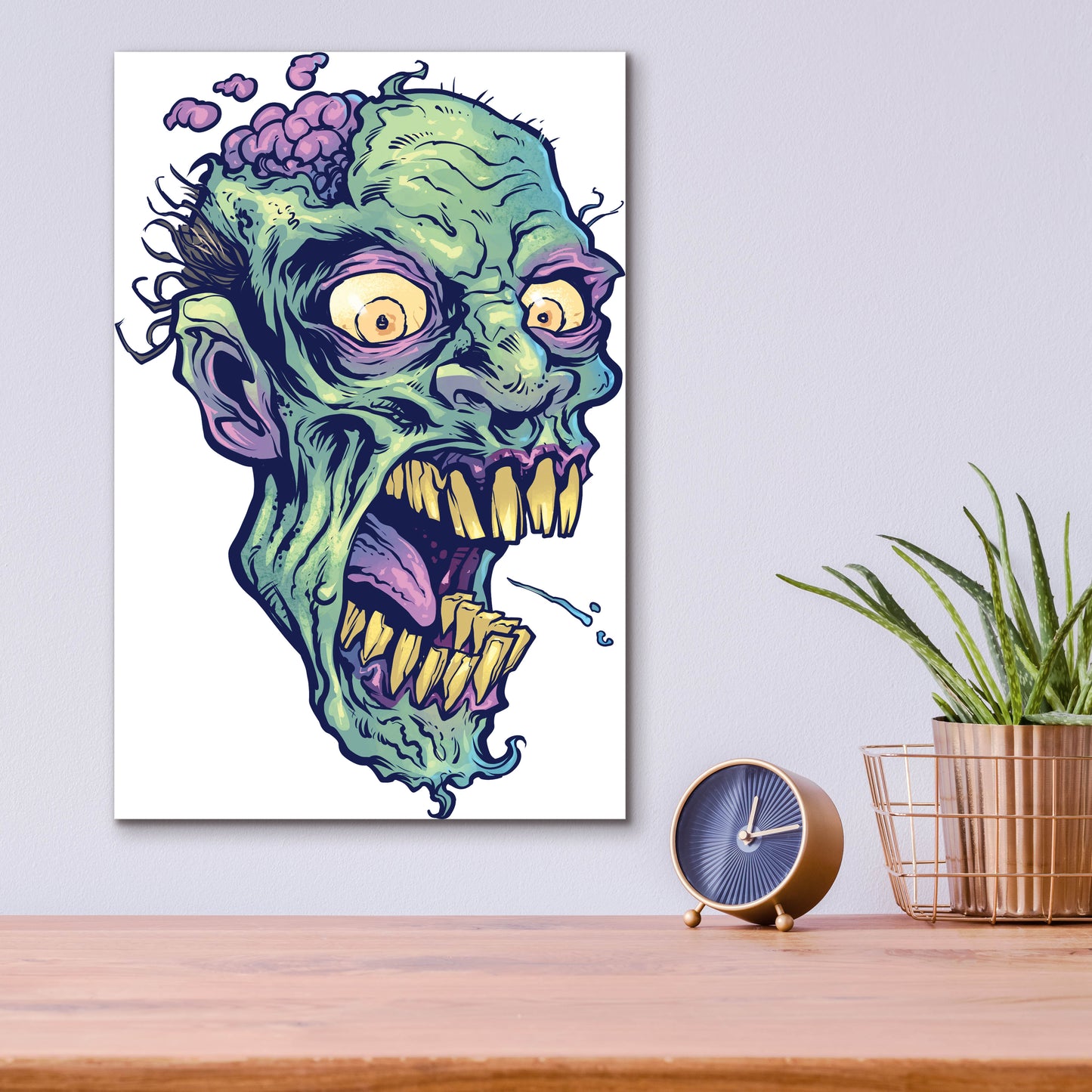 Epic Art 'Zombie Pattern Head 14' by Flyland Designs, Acrylic Glass Wall Art,12x16