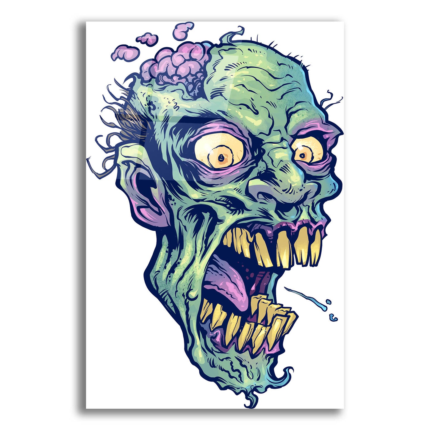 Epic Art 'Zombie Pattern Head 14' by Flyland Designs, Acrylic Glass Wall Art,12x16