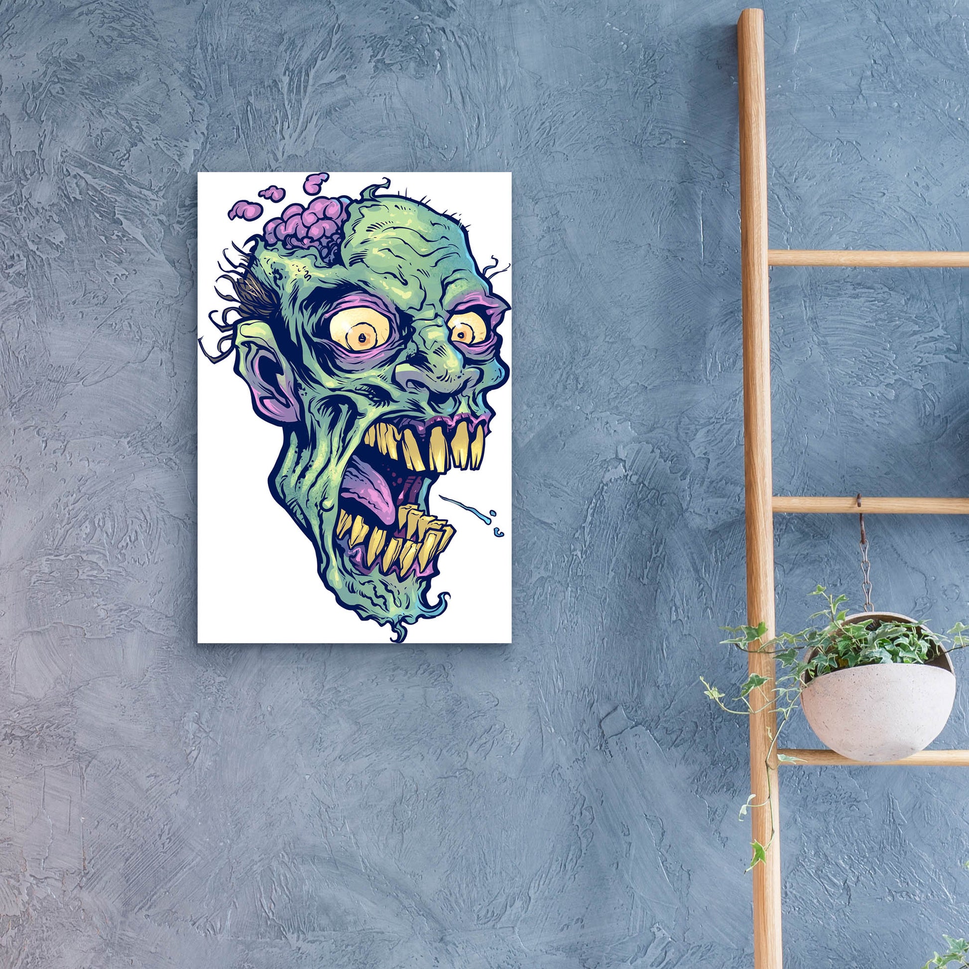 Epic Art 'Zombie Pattern Head 14' by Flyland Designs, Acrylic Glass Wall Art,16x24