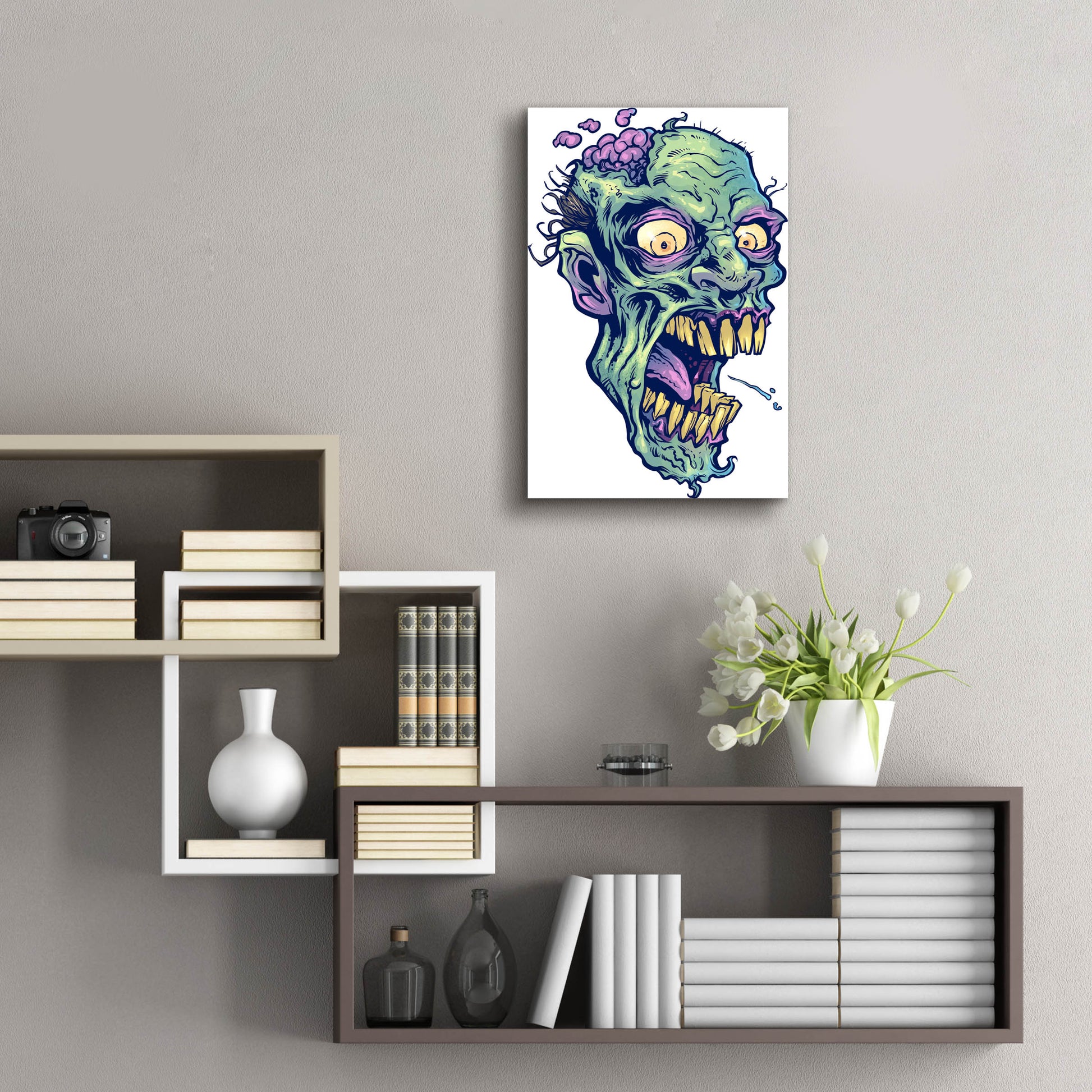 Epic Art 'Zombie Pattern Head 14' by Flyland Designs, Acrylic Glass Wall Art,16x24