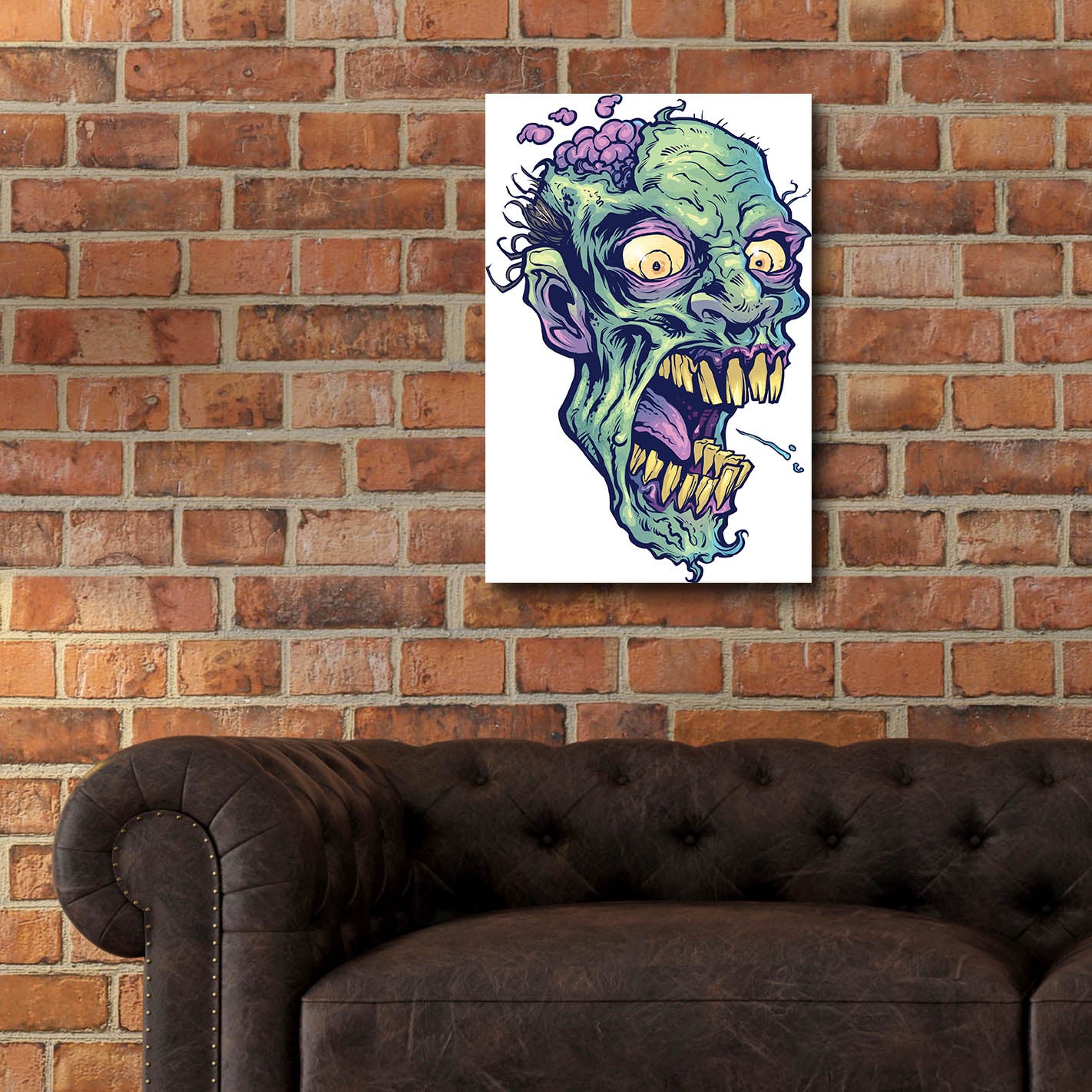 Epic Art 'Zombie Pattern Head 14' by Flyland Designs, Acrylic Glass Wall Art,16x24