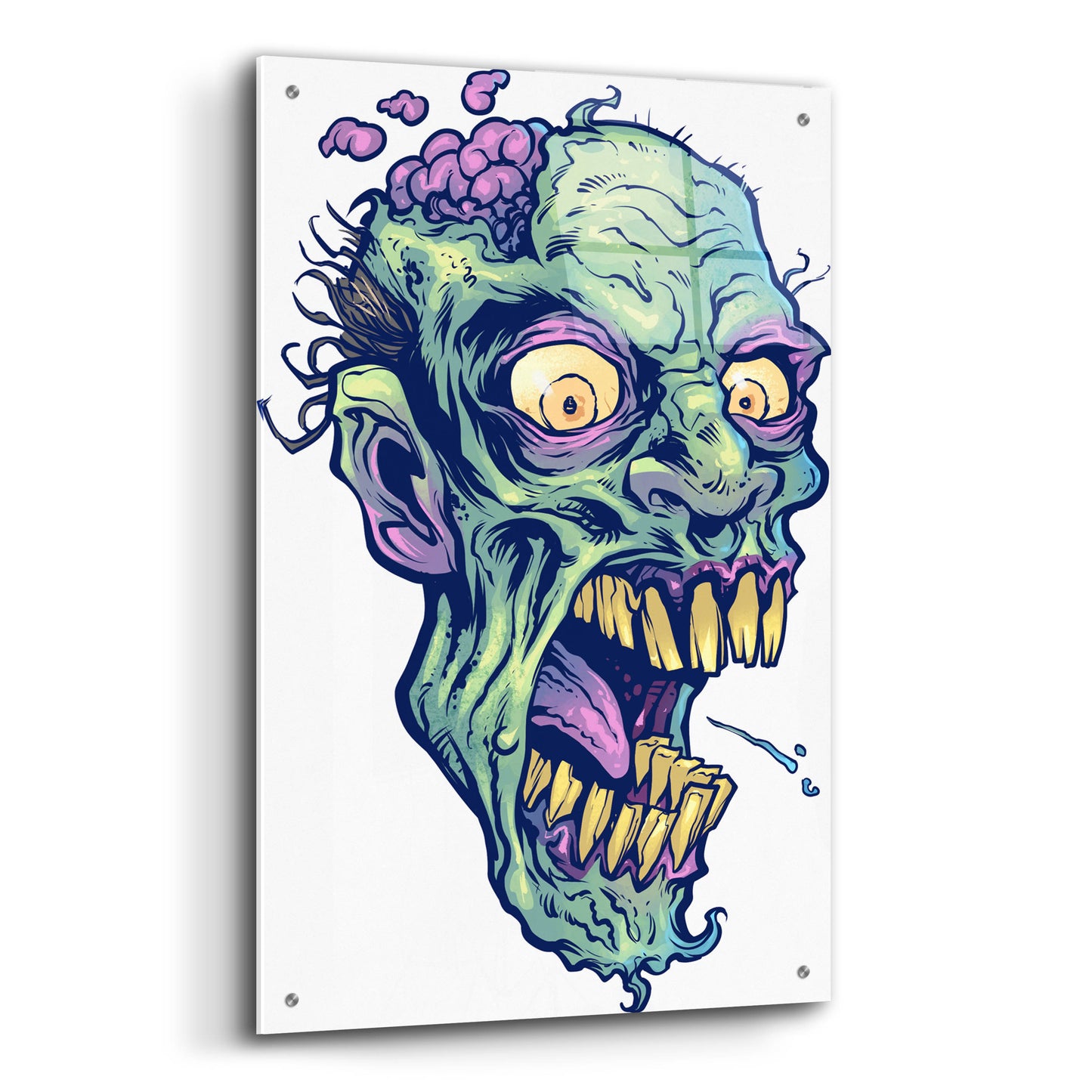 Epic Art 'Zombie Pattern Head 14' by Flyland Designs, Acrylic Glass Wall Art,24x36