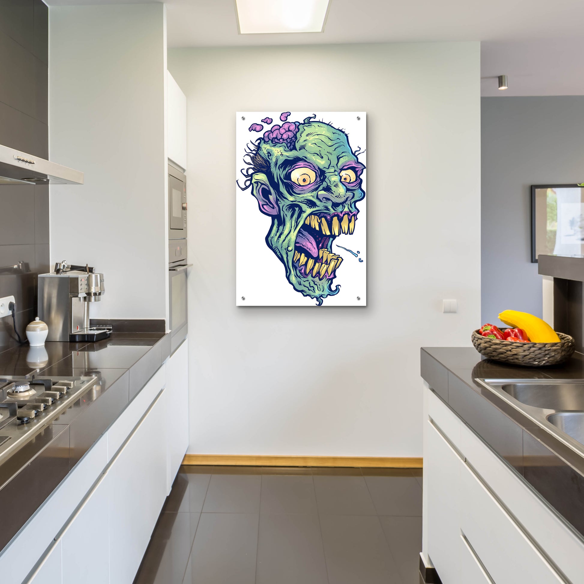 Epic Art 'Zombie Pattern Head 14' by Flyland Designs, Acrylic Glass Wall Art,24x36