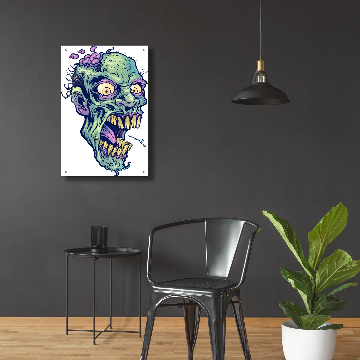 Epic Art 'Zombie Pattern Head 14' by Flyland Designs, Acrylic Glass Wall Art,24x36