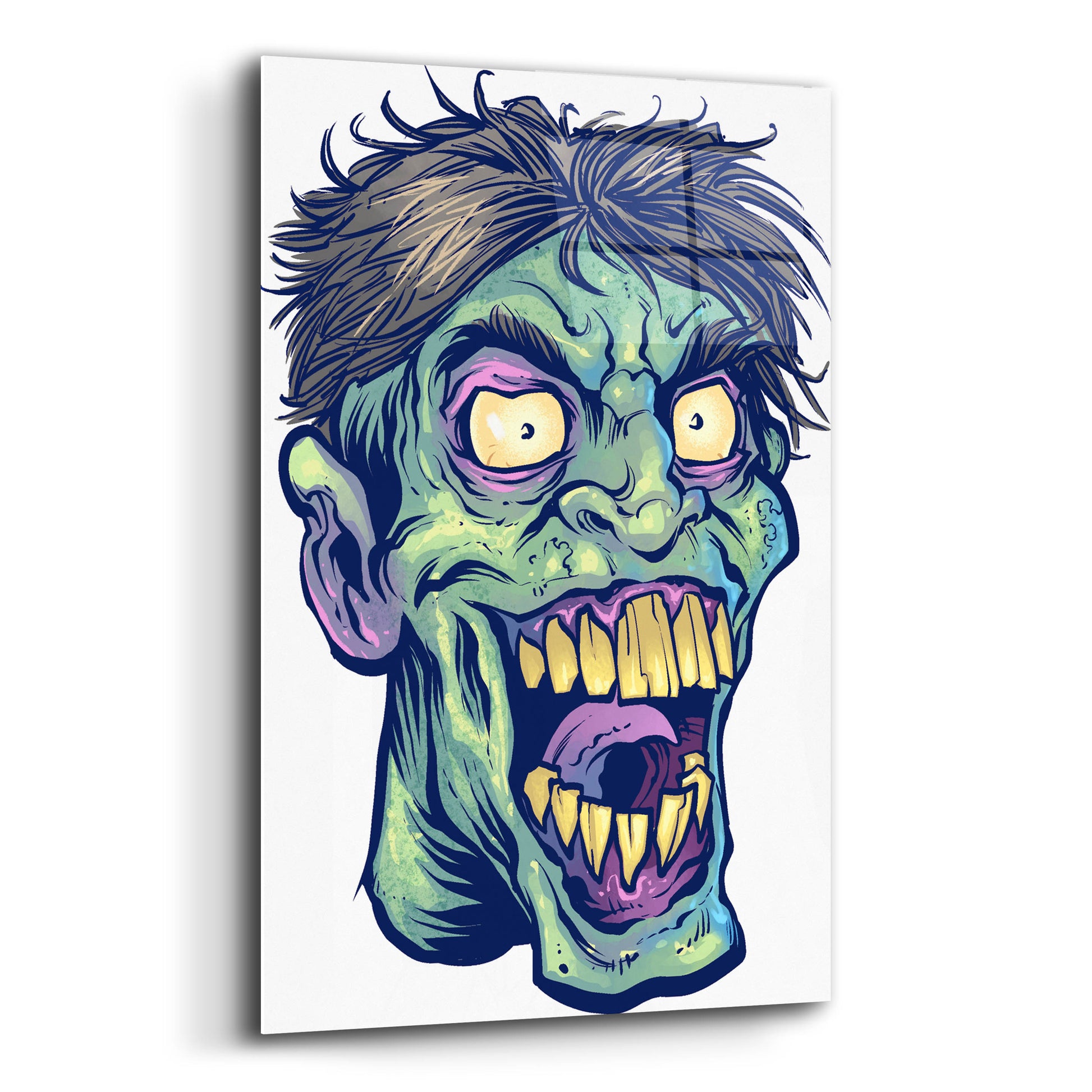 Epic Art 'Zombie Pattern Head 15' by Flyland Designs, Acrylic Glass Wall Art,12x16