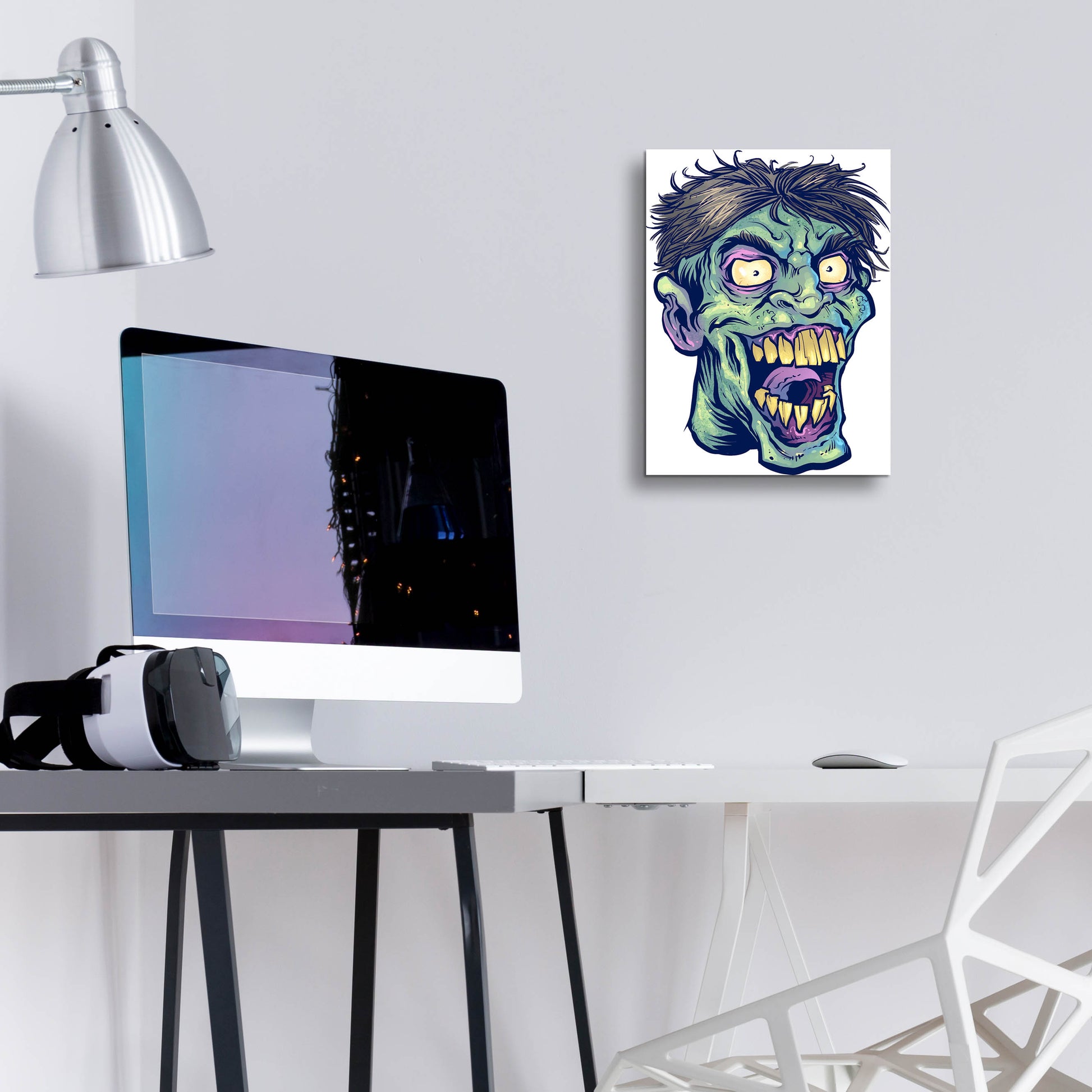 Epic Art 'Zombie Pattern Head 15' by Flyland Designs, Acrylic Glass Wall Art,12x16