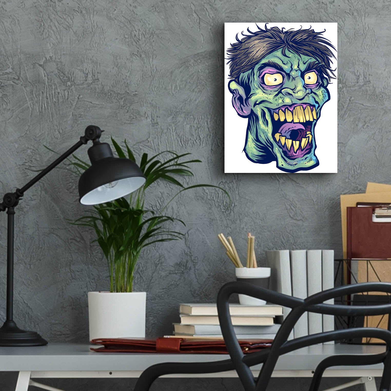 Epic Art 'Zombie Pattern Head 15' by Flyland Designs, Acrylic Glass Wall Art,12x16