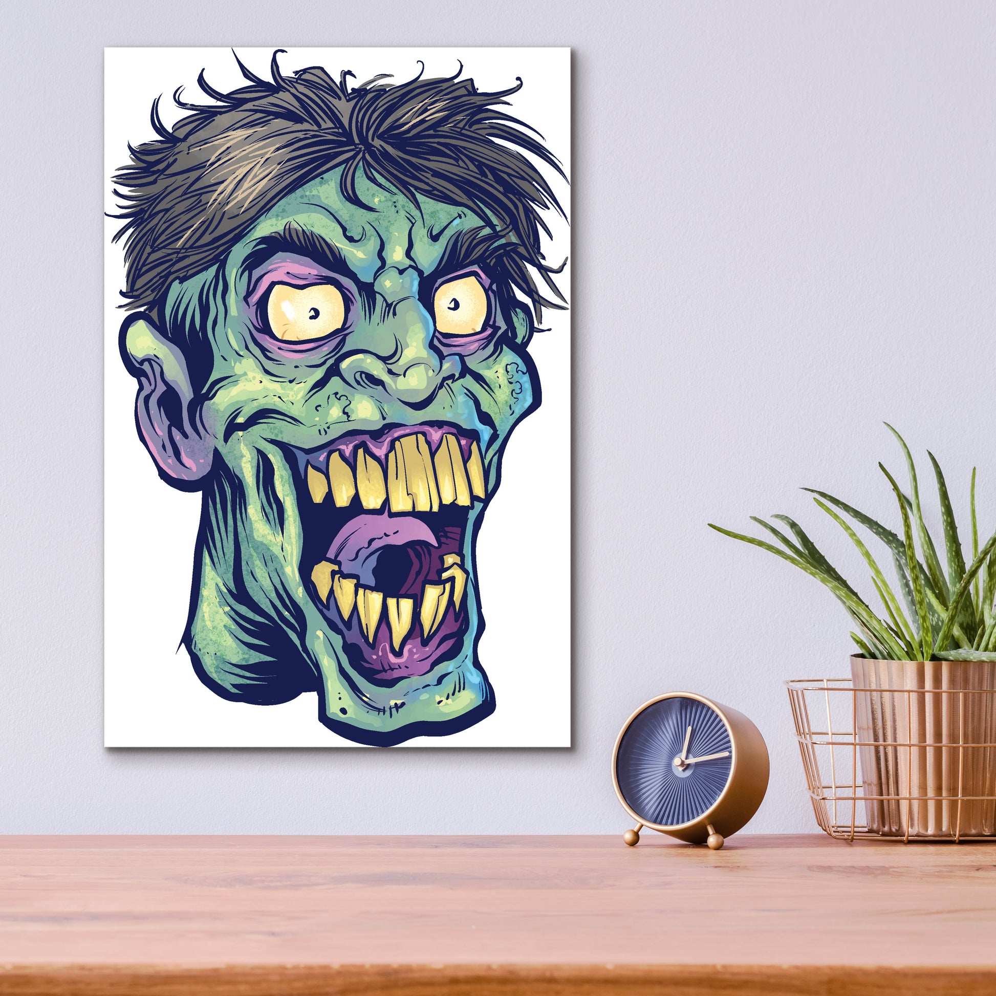 Epic Art 'Zombie Pattern Head 15' by Flyland Designs, Acrylic Glass Wall Art,12x16