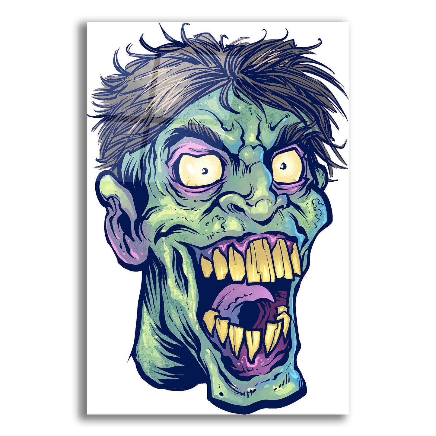 Epic Art 'Zombie Pattern Head 15' by Flyland Designs, Acrylic Glass Wall Art,12x16