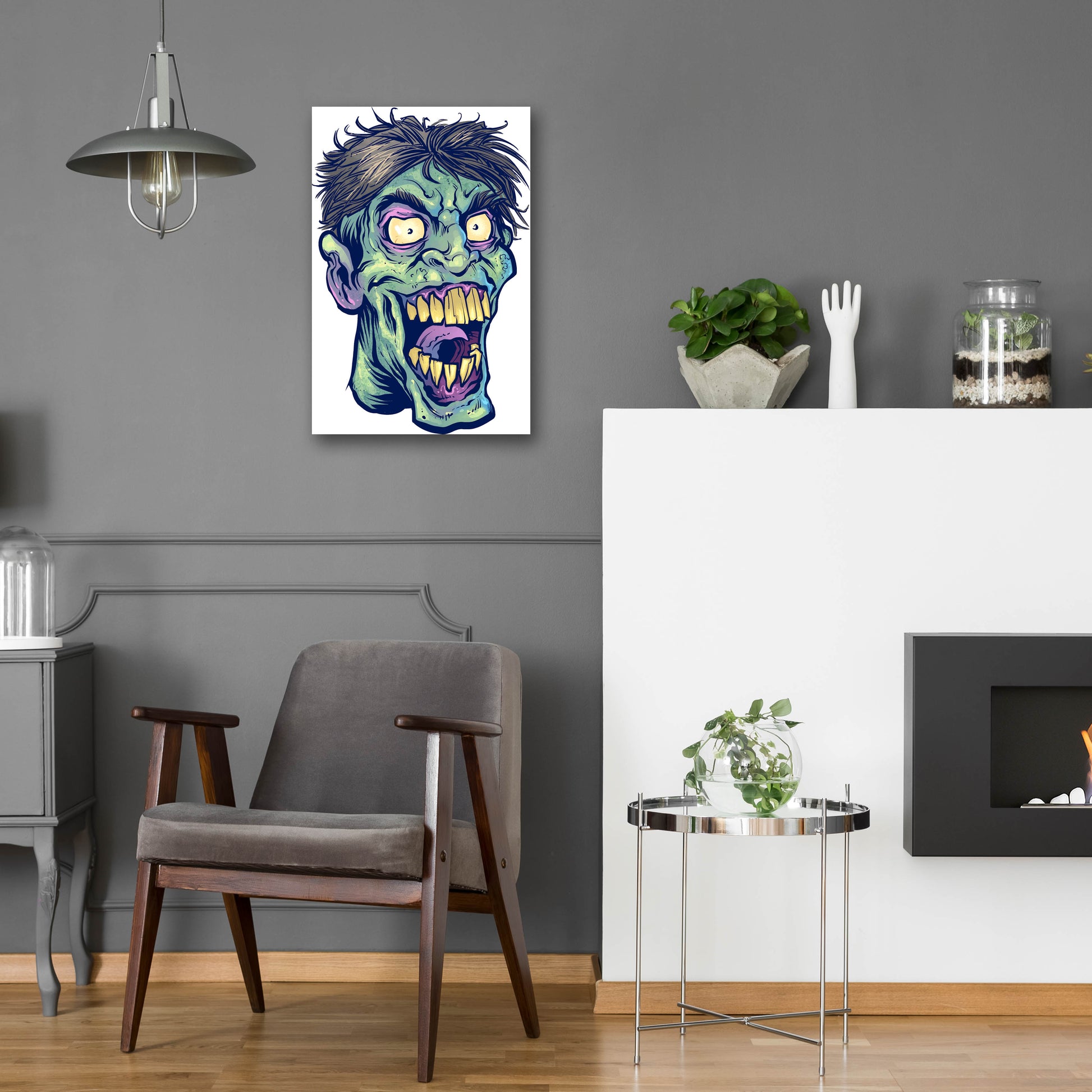 Epic Art 'Zombie Pattern Head 15' by Flyland Designs, Acrylic Glass Wall Art,16x24