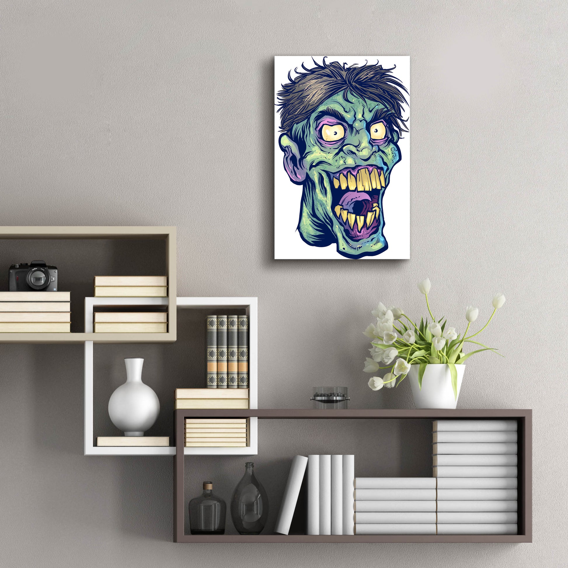 Epic Art 'Zombie Pattern Head 15' by Flyland Designs, Acrylic Glass Wall Art,16x24