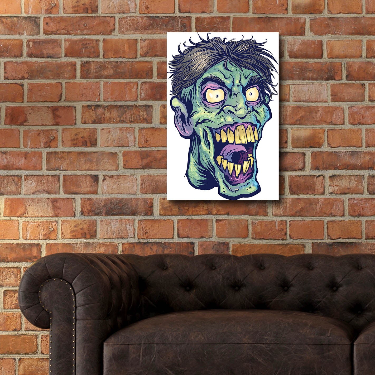 Epic Art 'Zombie Pattern Head 15' by Flyland Designs, Acrylic Glass Wall Art,16x24