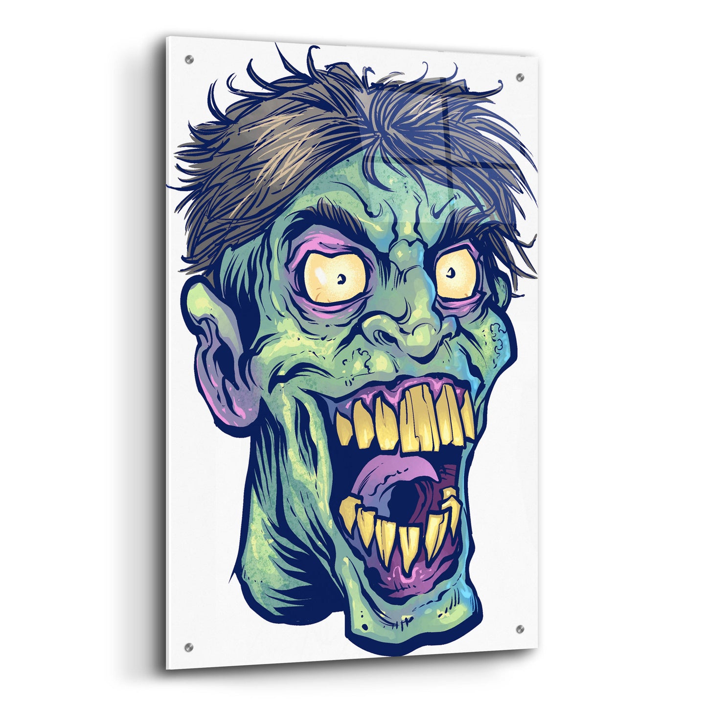 Epic Art 'Zombie Pattern Head 15' by Flyland Designs, Acrylic Glass Wall Art,24x36