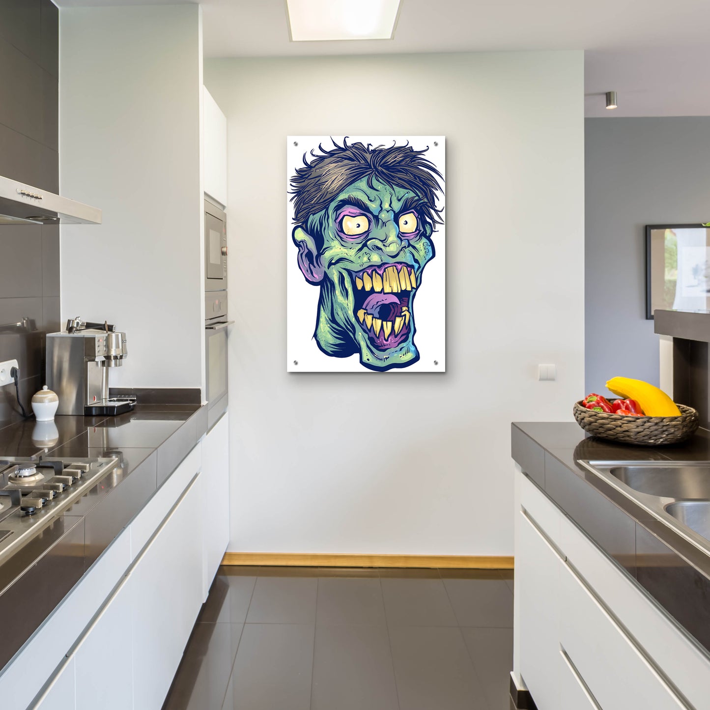 Epic Art 'Zombie Pattern Head 15' by Flyland Designs, Acrylic Glass Wall Art,24x36