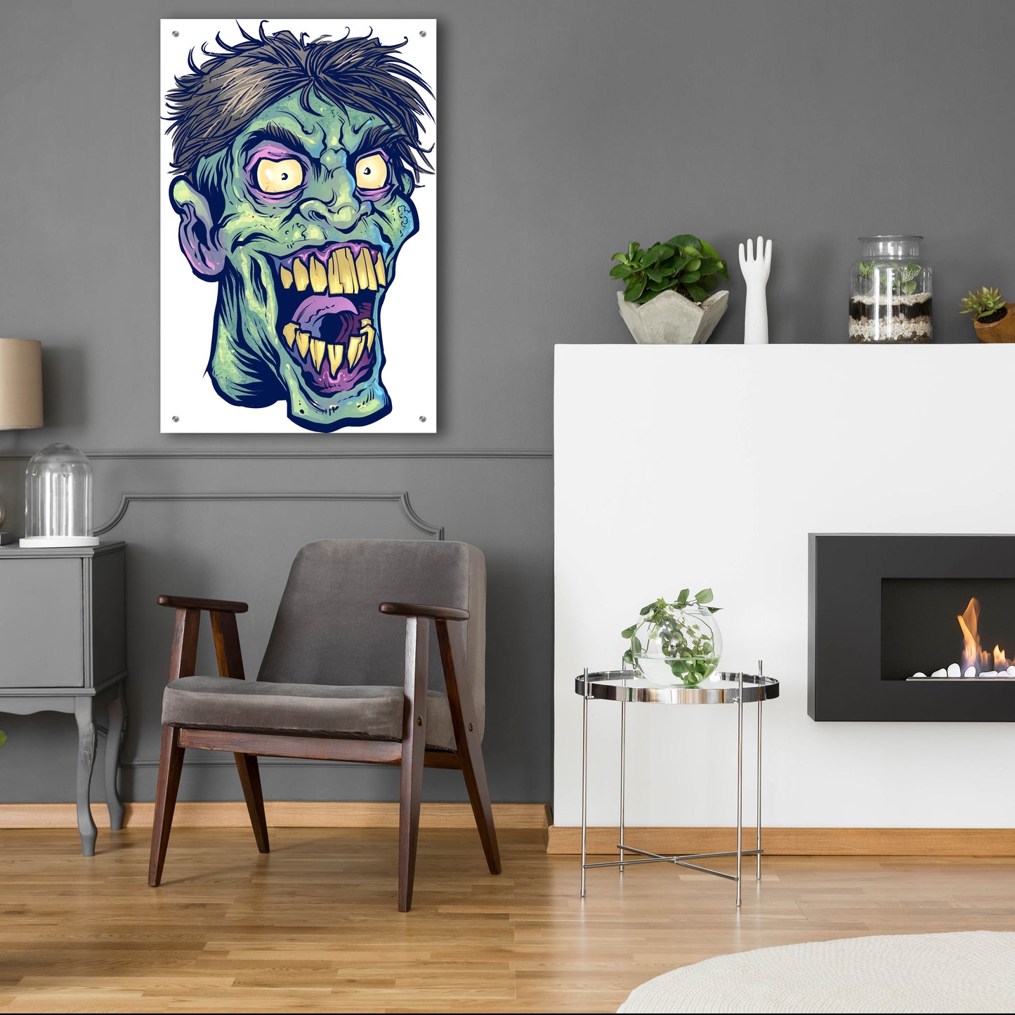 Epic Art 'Zombie Pattern Head 15' by Flyland Designs, Acrylic Glass Wall Art,24x36