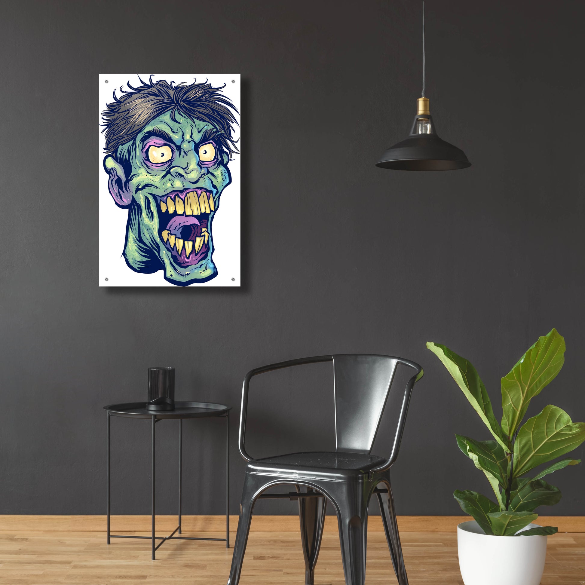 Epic Art 'Zombie Pattern Head 15' by Flyland Designs, Acrylic Glass Wall Art,24x36