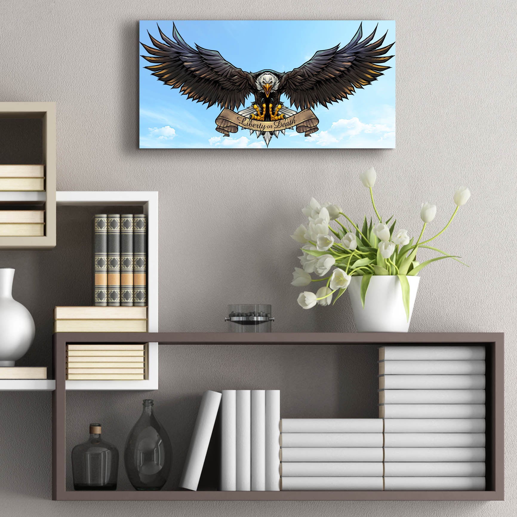 Epic Art 'American Eagle Sky' by Flyland Designs, Acrylic Glass Wall Art,24x12