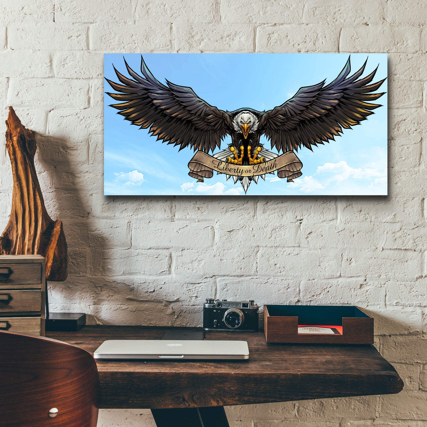 Epic Art 'American Eagle Sky' by Flyland Designs, Acrylic Glass Wall Art,24x12