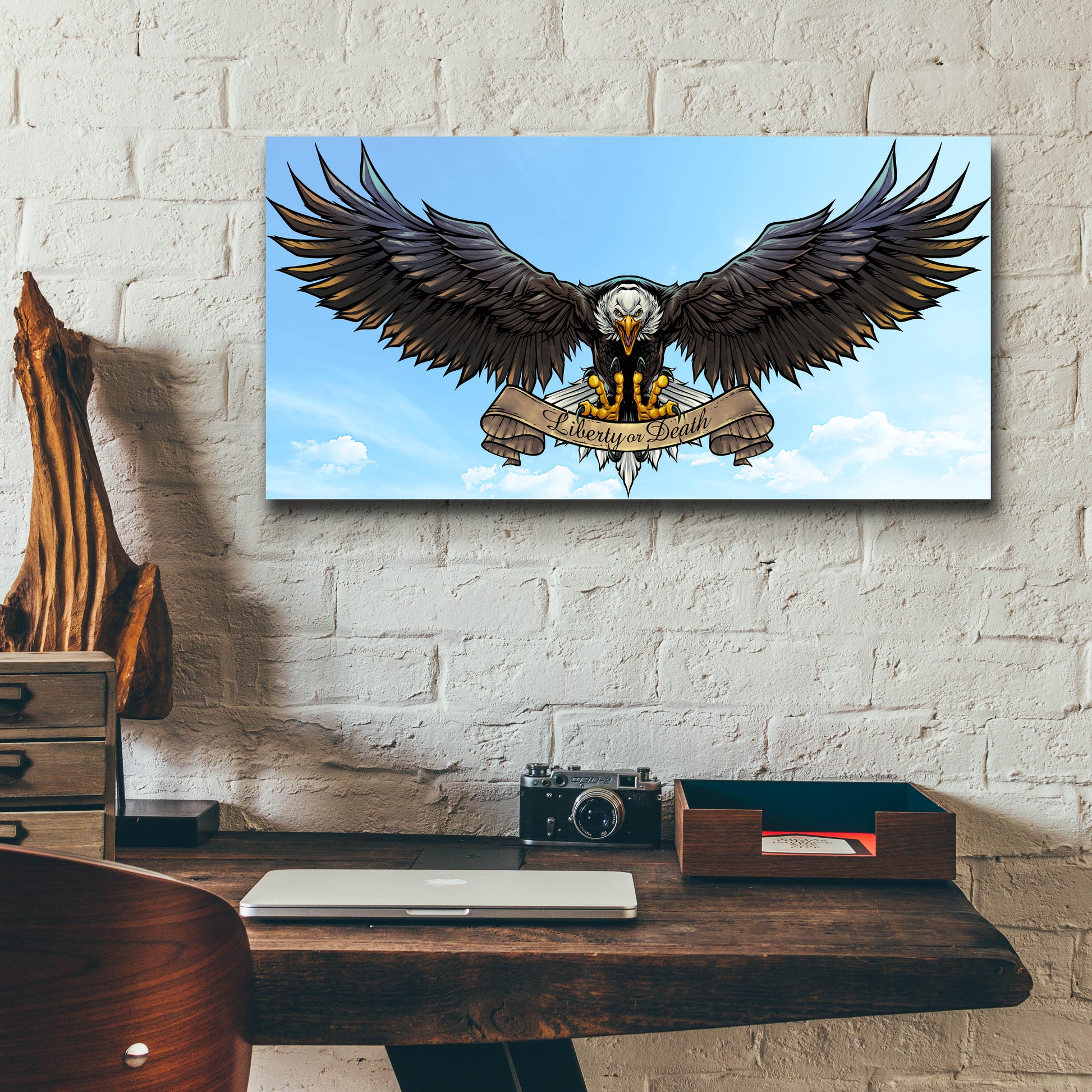 Epic Art 'American Eagle Sky' by Flyland Designs, Acrylic Glass Wall Art,24x12