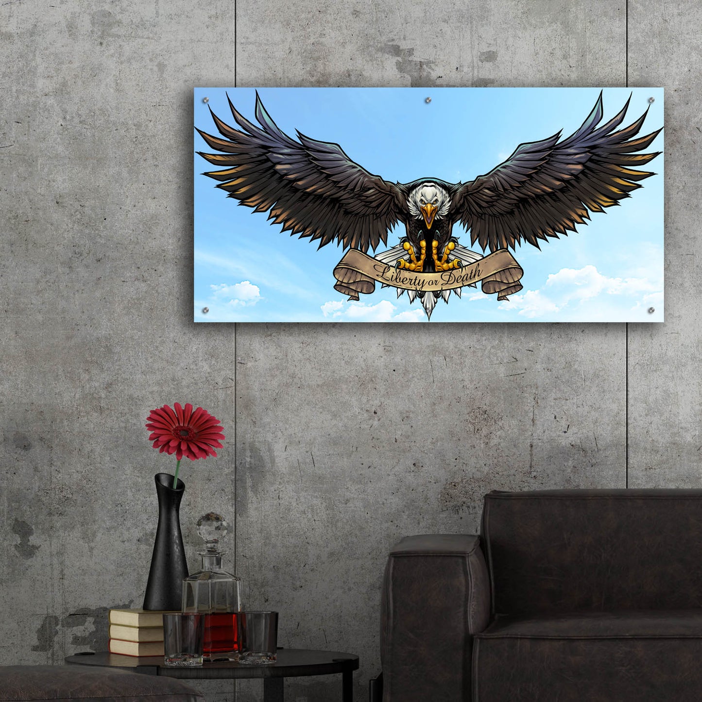 Epic Art 'American Eagle Sky' by Flyland Designs, Acrylic Glass Wall Art,48x24