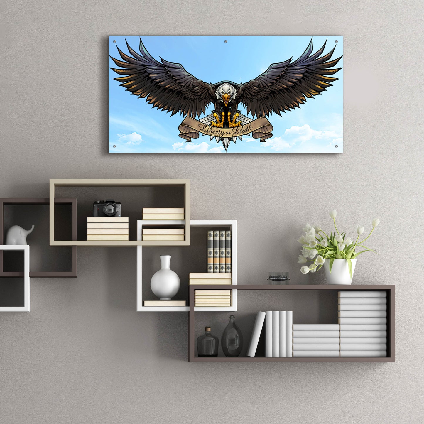 Epic Art 'American Eagle Sky' by Flyland Designs, Acrylic Glass Wall Art,48x24