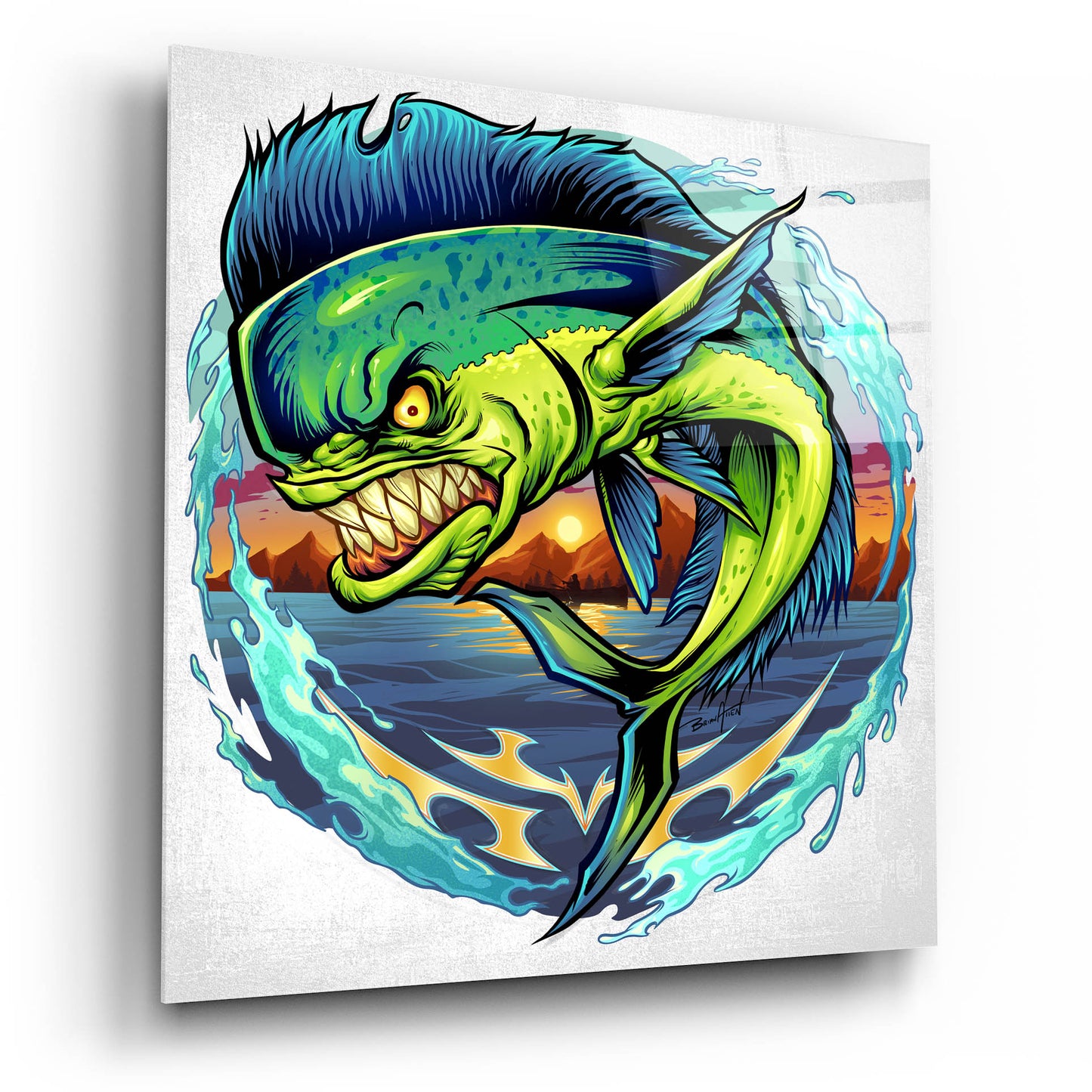 Epic Art 'Angry Mahi-Mahi' by Flyland Designs, Acrylic Glass Wall Art,12x12