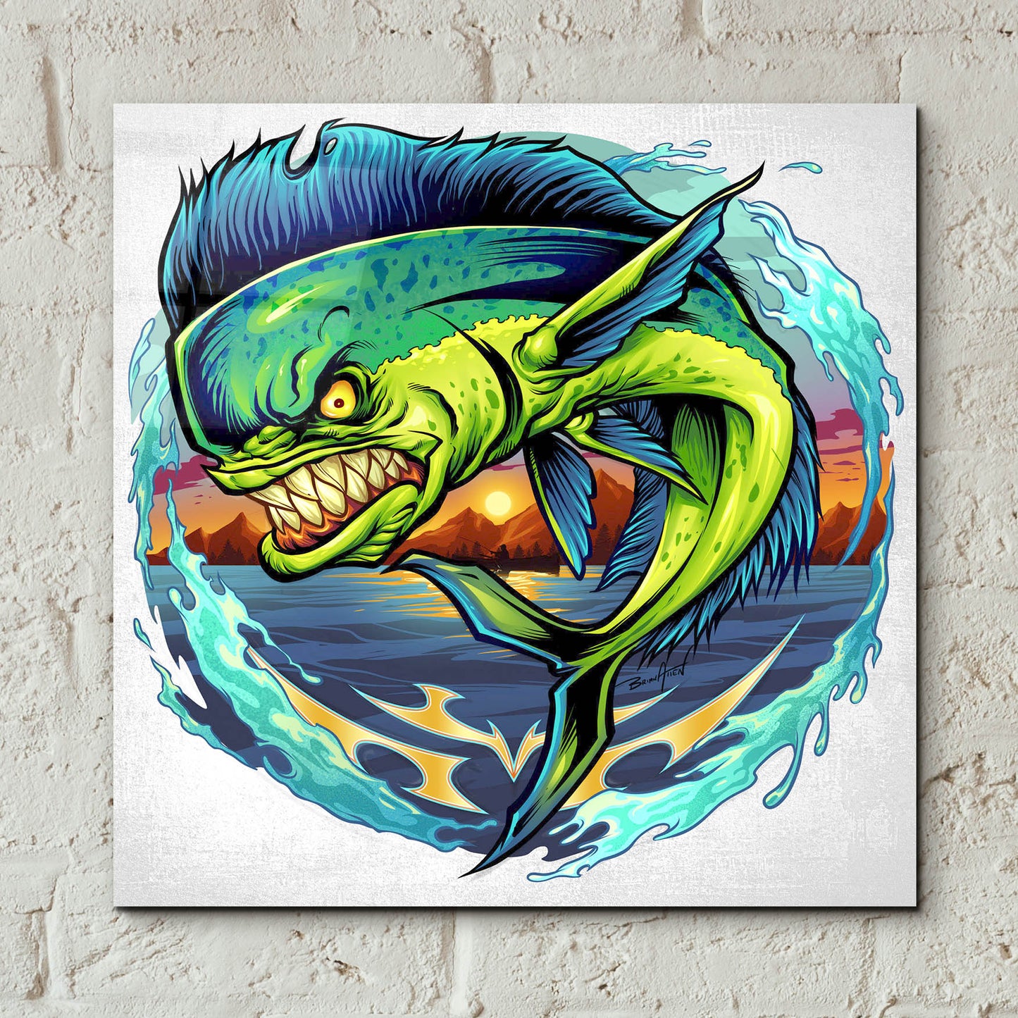 Epic Art 'Angry Mahi-Mahi' by Flyland Designs, Acrylic Glass Wall Art,12x12