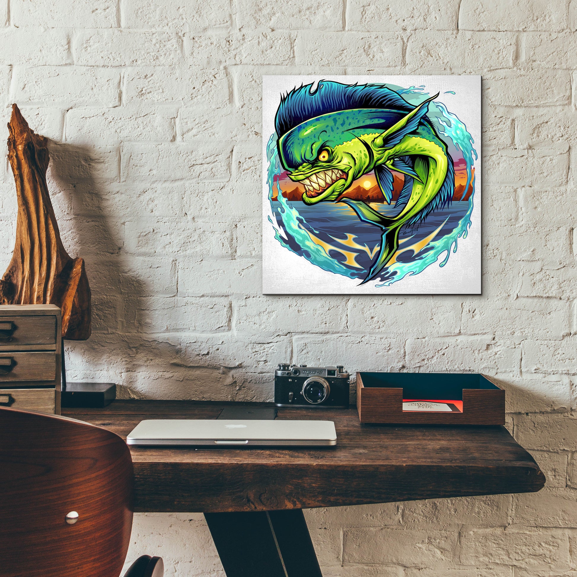 Epic Art 'Angry Mahi-Mahi' by Flyland Designs, Acrylic Glass Wall Art,12x12