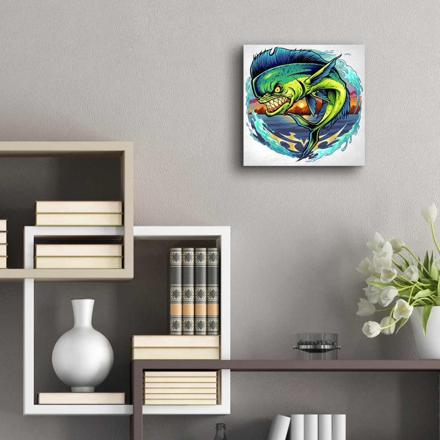 Epic Art 'Angry Mahi-Mahi' by Flyland Designs, Acrylic Glass Wall Art,12x12