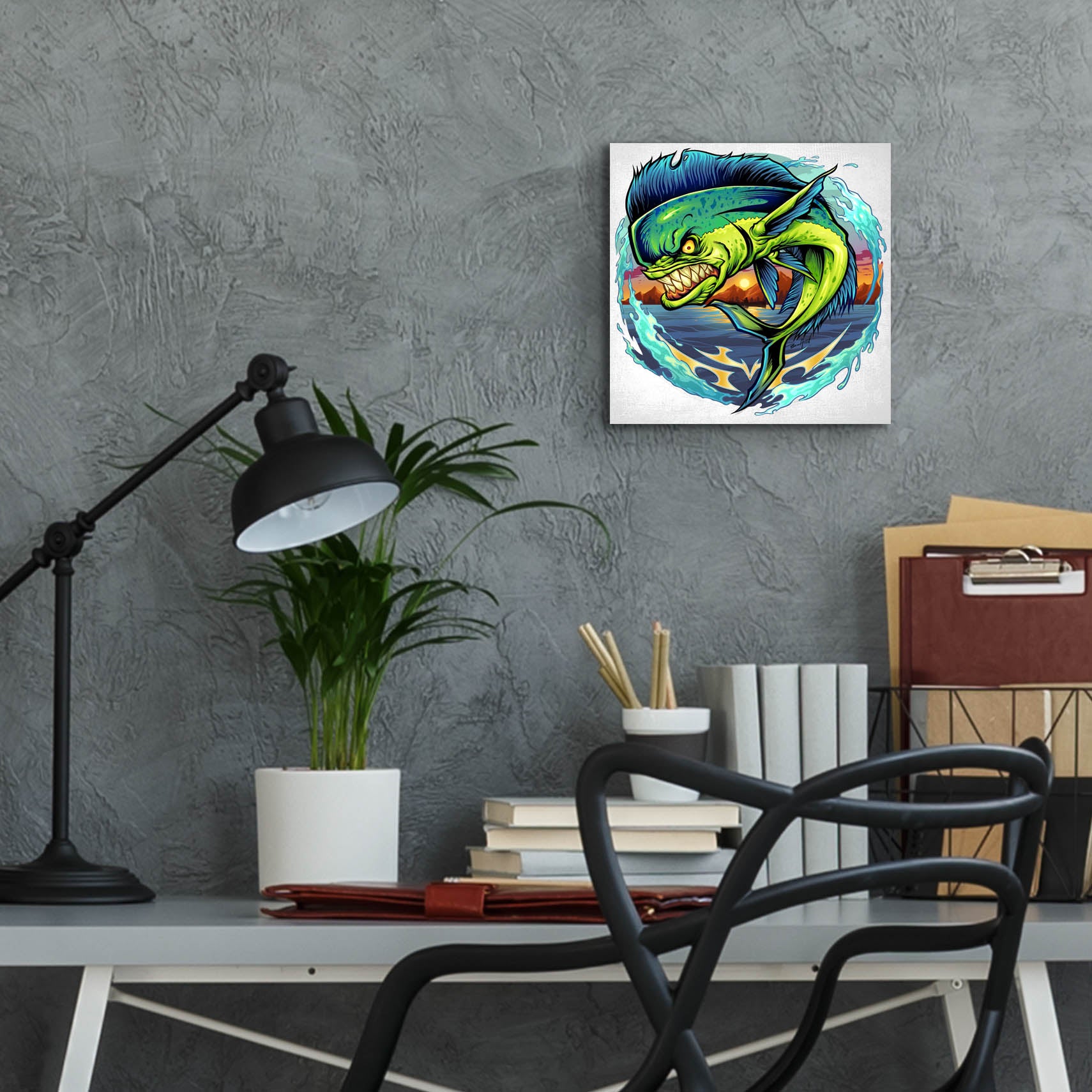 Epic Art 'Angry Mahi-Mahi' by Flyland Designs, Acrylic Glass Wall Art,12x12