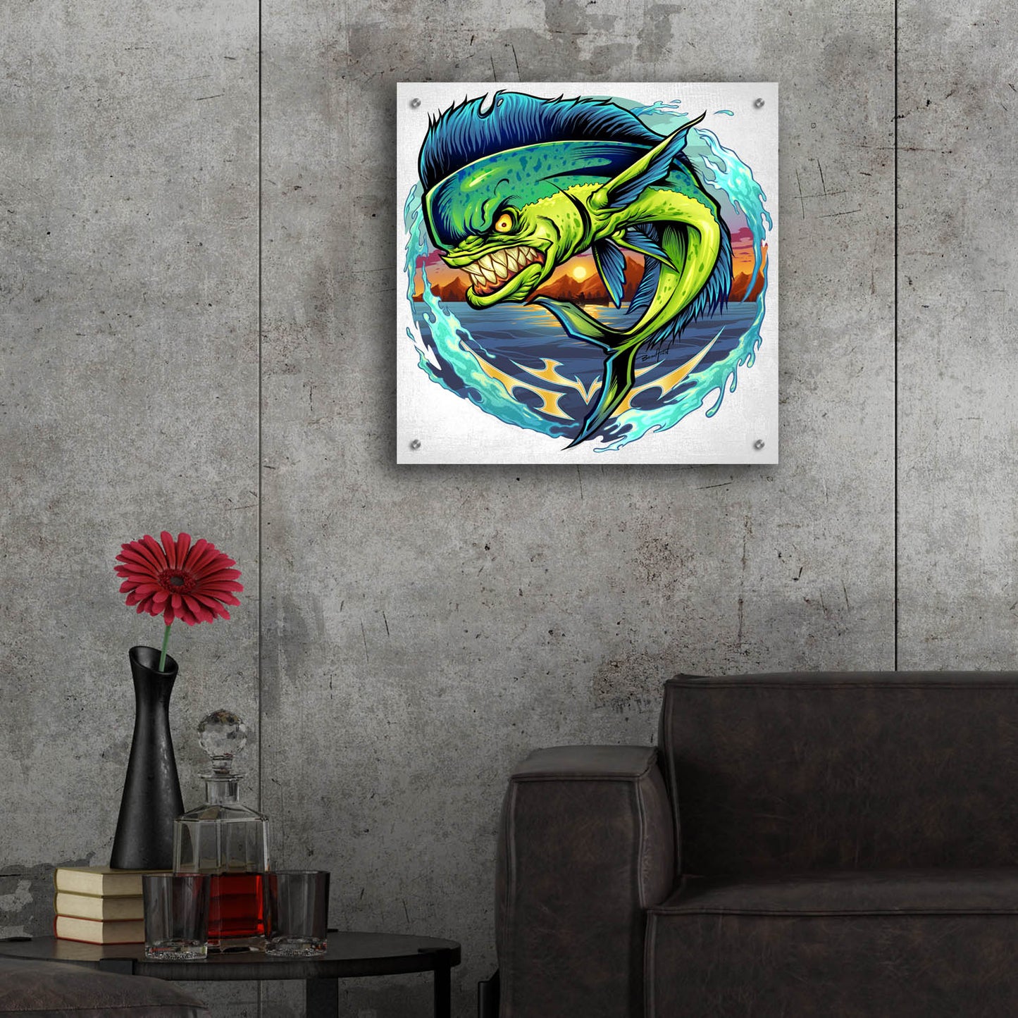 Epic Art 'Angry Mahi-Mahi' by Flyland Designs, Acrylic Glass Wall Art,24x24