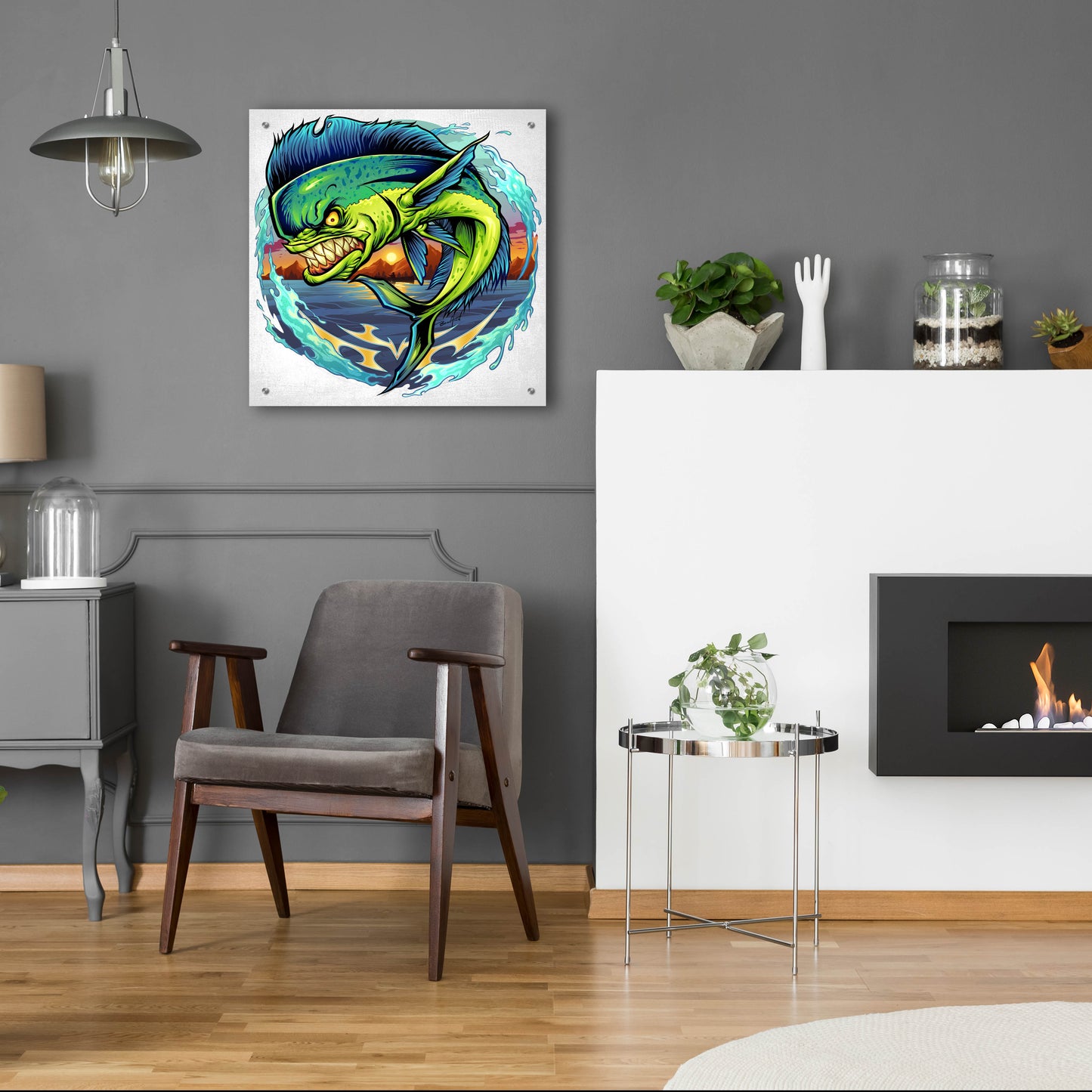 Epic Art 'Angry Mahi-Mahi' by Flyland Designs, Acrylic Glass Wall Art,24x24