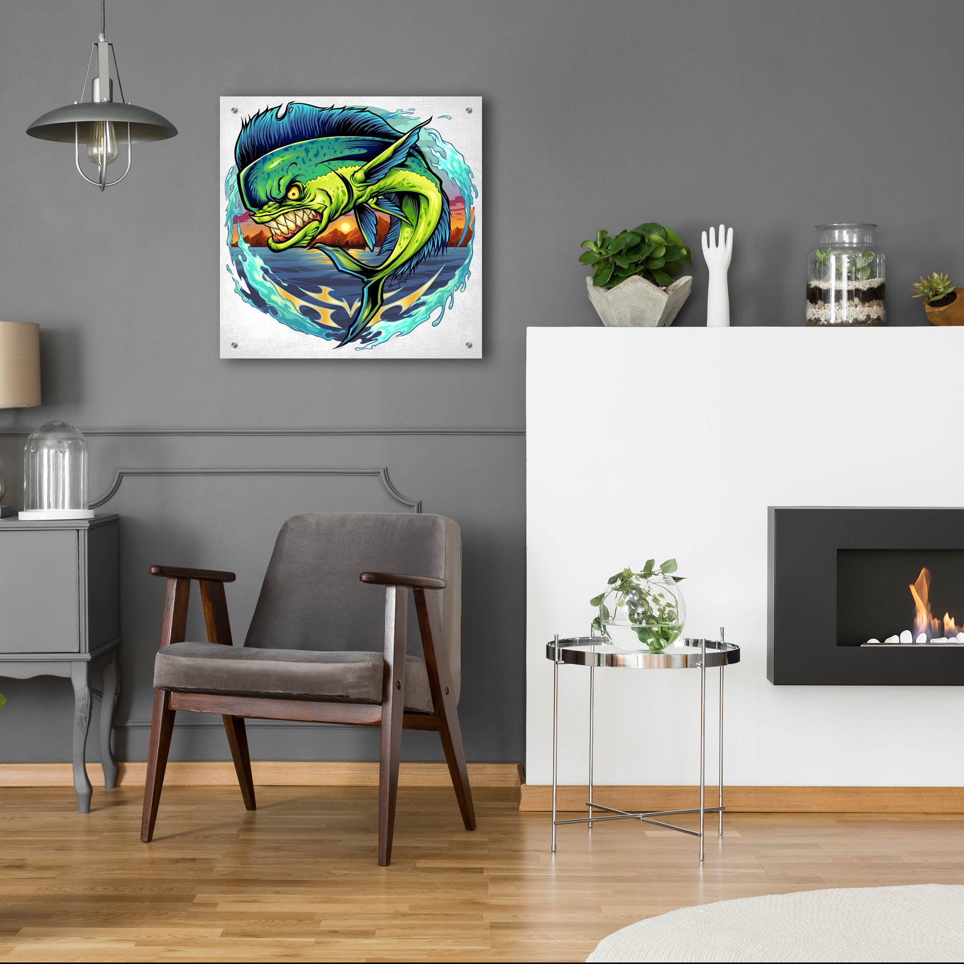 Epic Art 'Angry Mahi-Mahi' by Flyland Designs, Acrylic Glass Wall Art,24x24