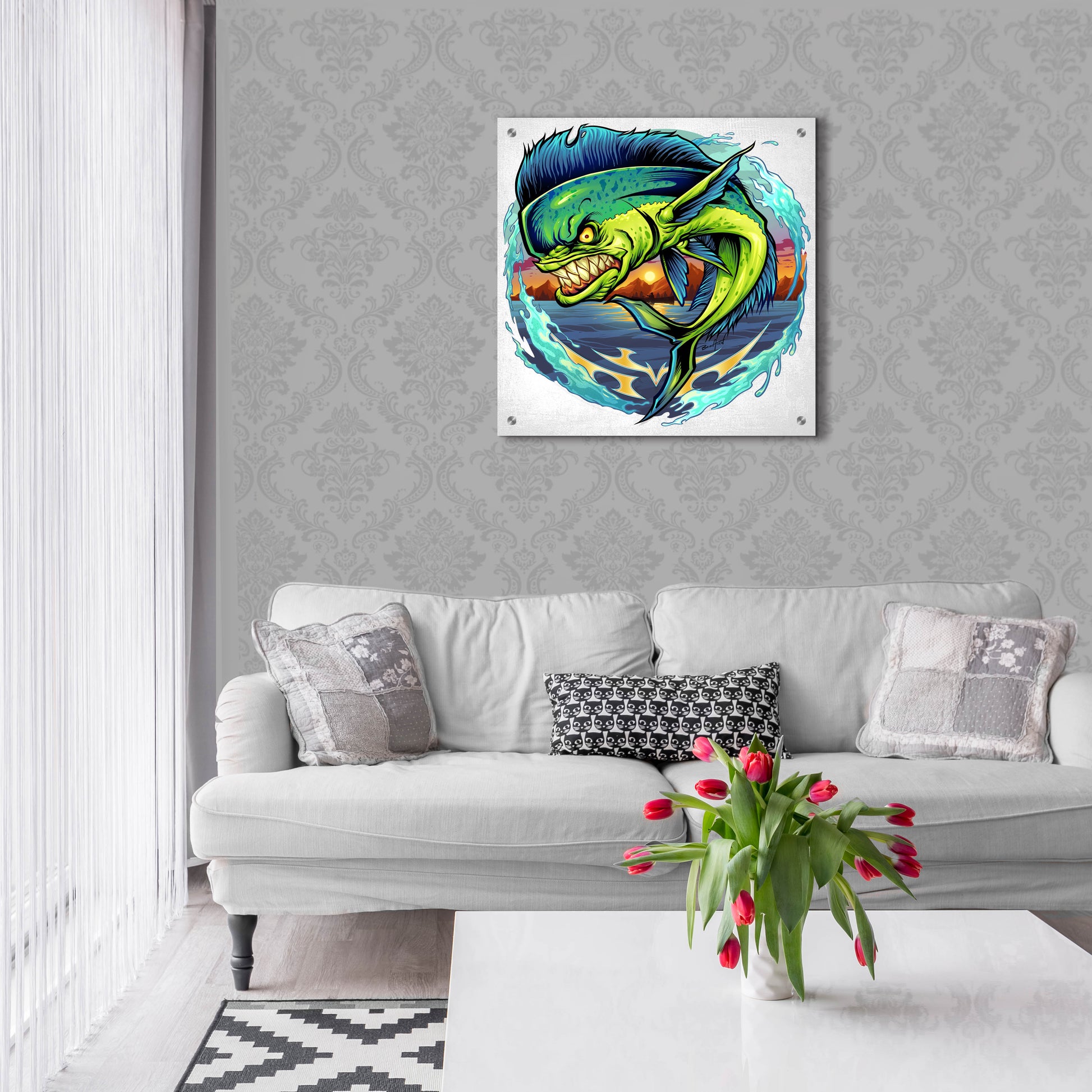 Epic Art 'Angry Mahi-Mahi' by Flyland Designs, Acrylic Glass Wall Art,24x24