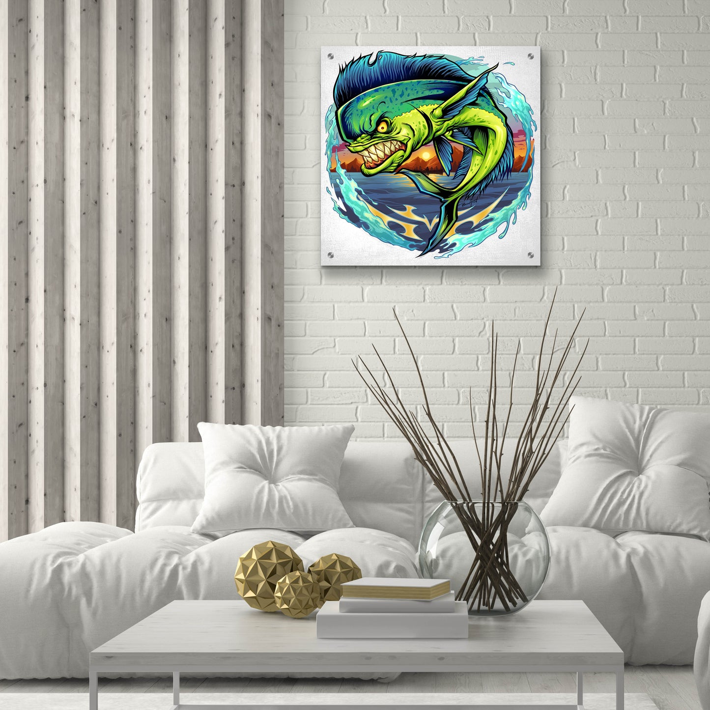 Epic Art 'Angry Mahi-Mahi' by Flyland Designs, Acrylic Glass Wall Art,24x24