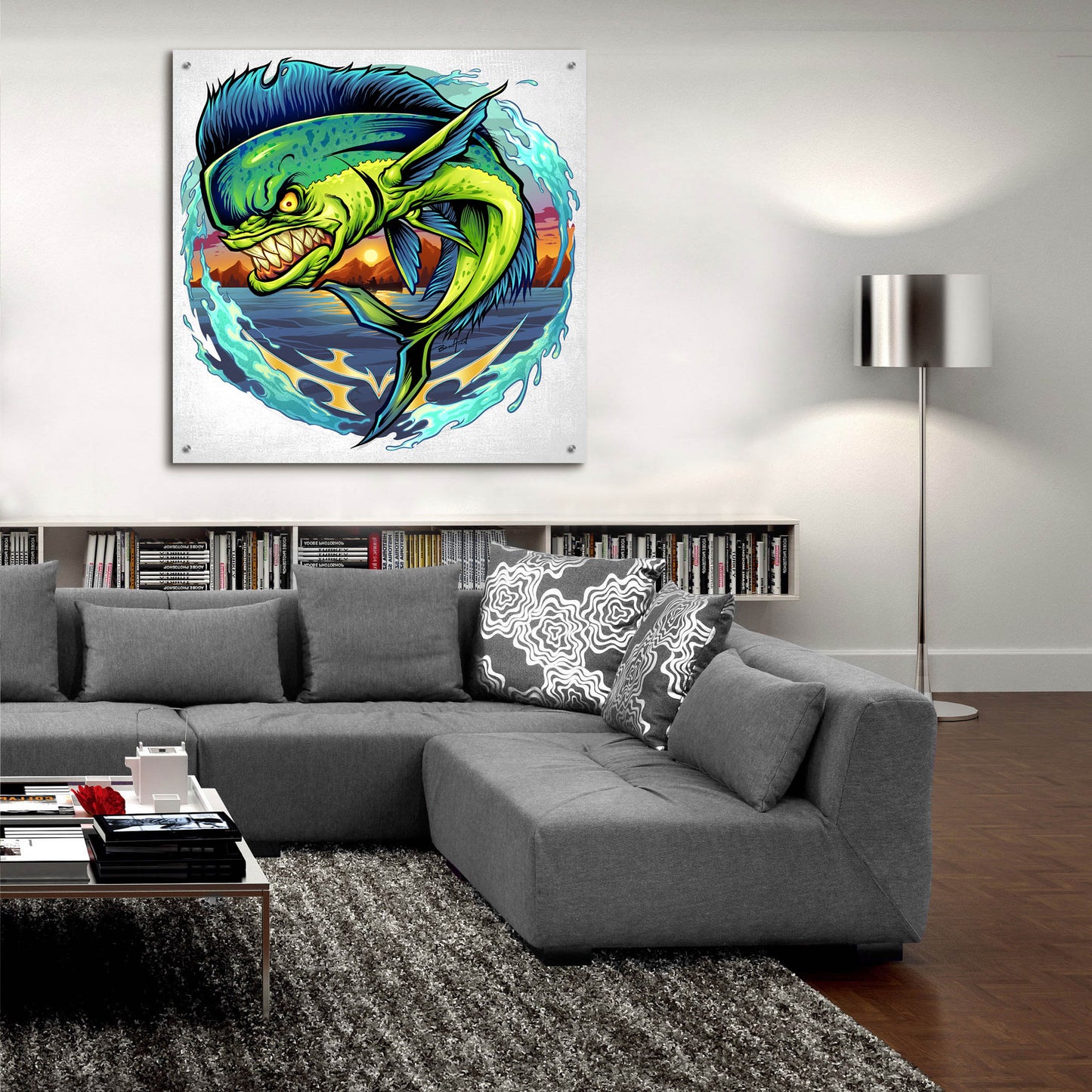 Epic Art 'Angry Mahi-Mahi' by Flyland Designs, Acrylic Glass Wall Art,36x36