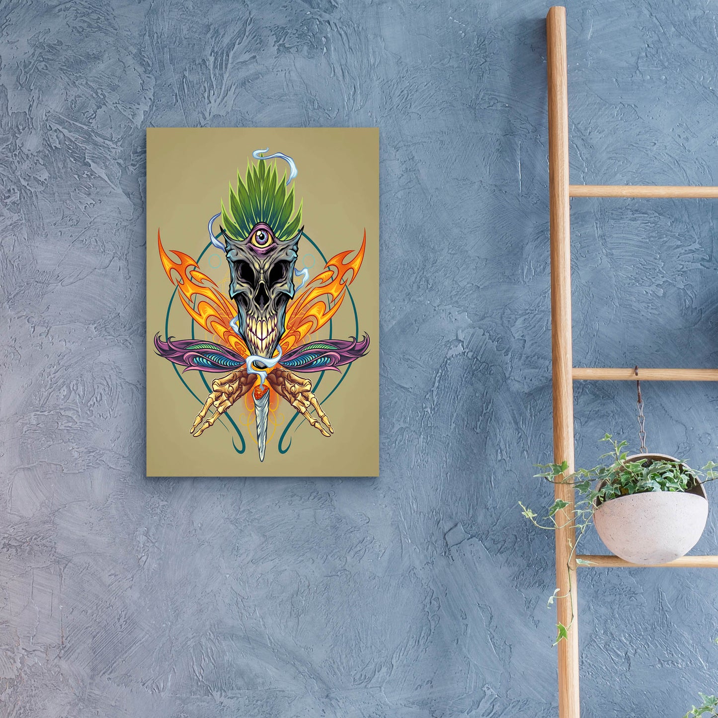 Epic Art 'Cannabis Skull Illustration' by Flyland Designs, Acrylic Glass Wall Art,16x24