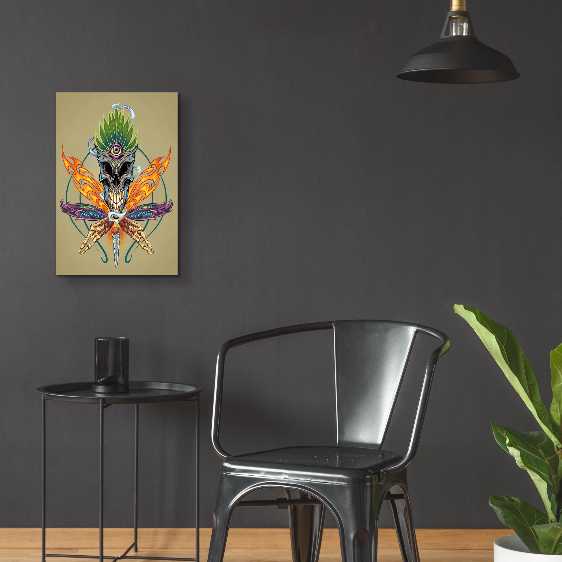 Epic Art 'Cannabis Skull Illustration' by Flyland Designs, Acrylic Glass Wall Art,16x24