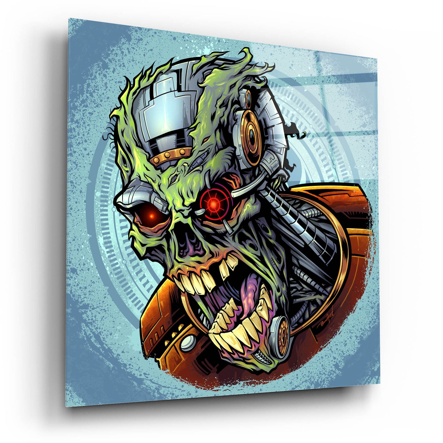 Epic Art 'Cyborg Zombie' by Flyland Designs, Acrylic Glass Wall Art,12x12