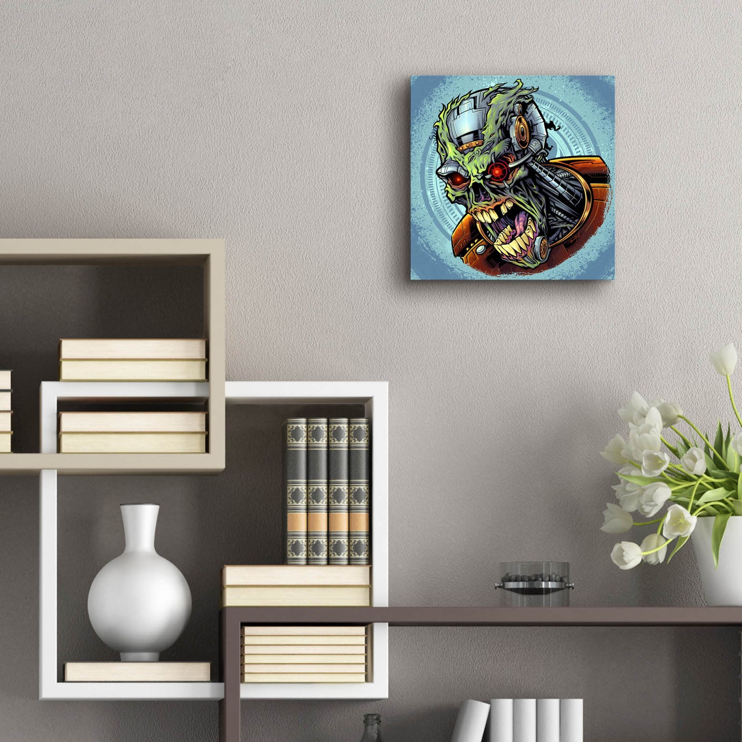 Epic Art 'Cyborg Zombie' by Flyland Designs, Acrylic Glass Wall Art,12x12