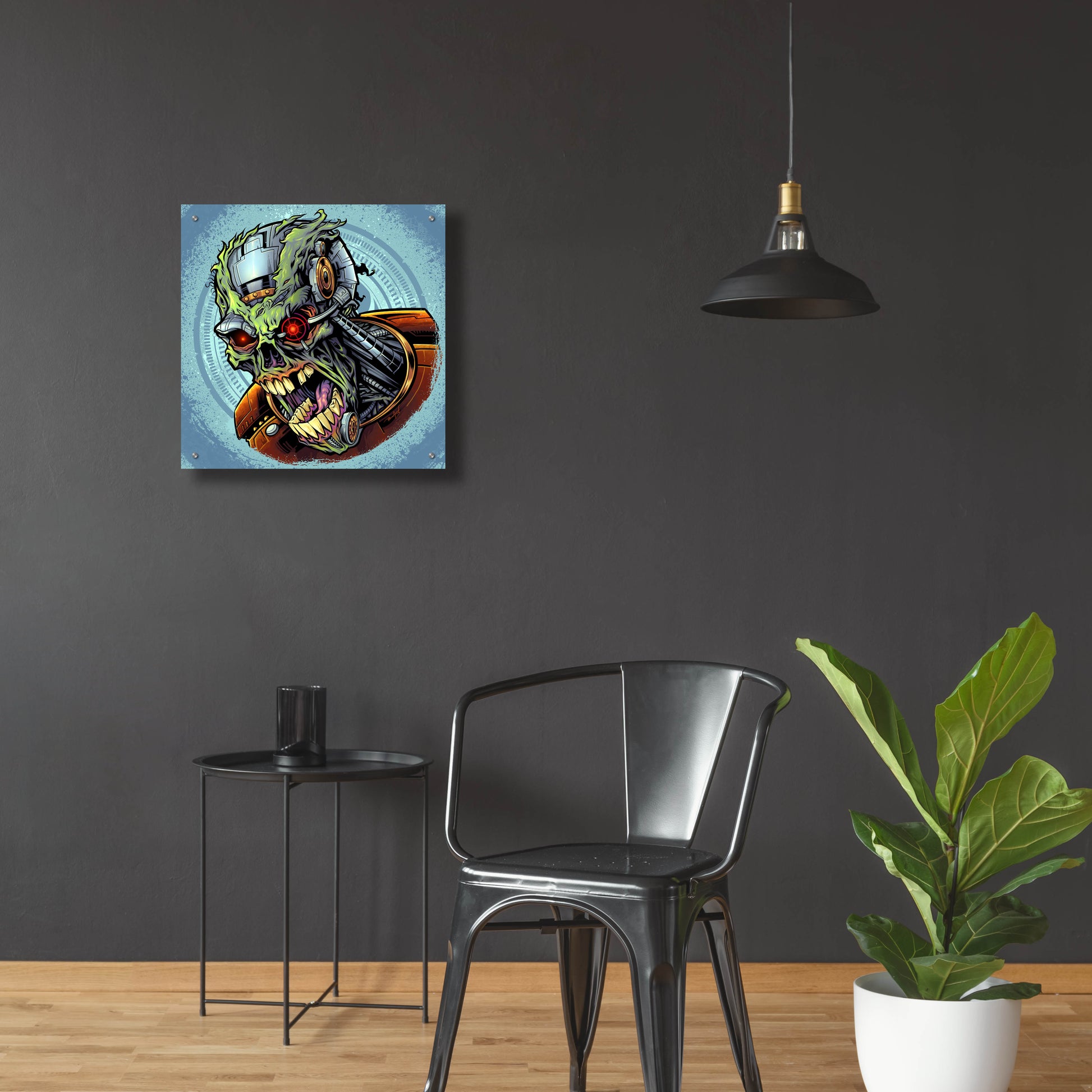 Epic Art 'Cyborg Zombie' by Flyland Designs, Acrylic Glass Wall Art,24x24