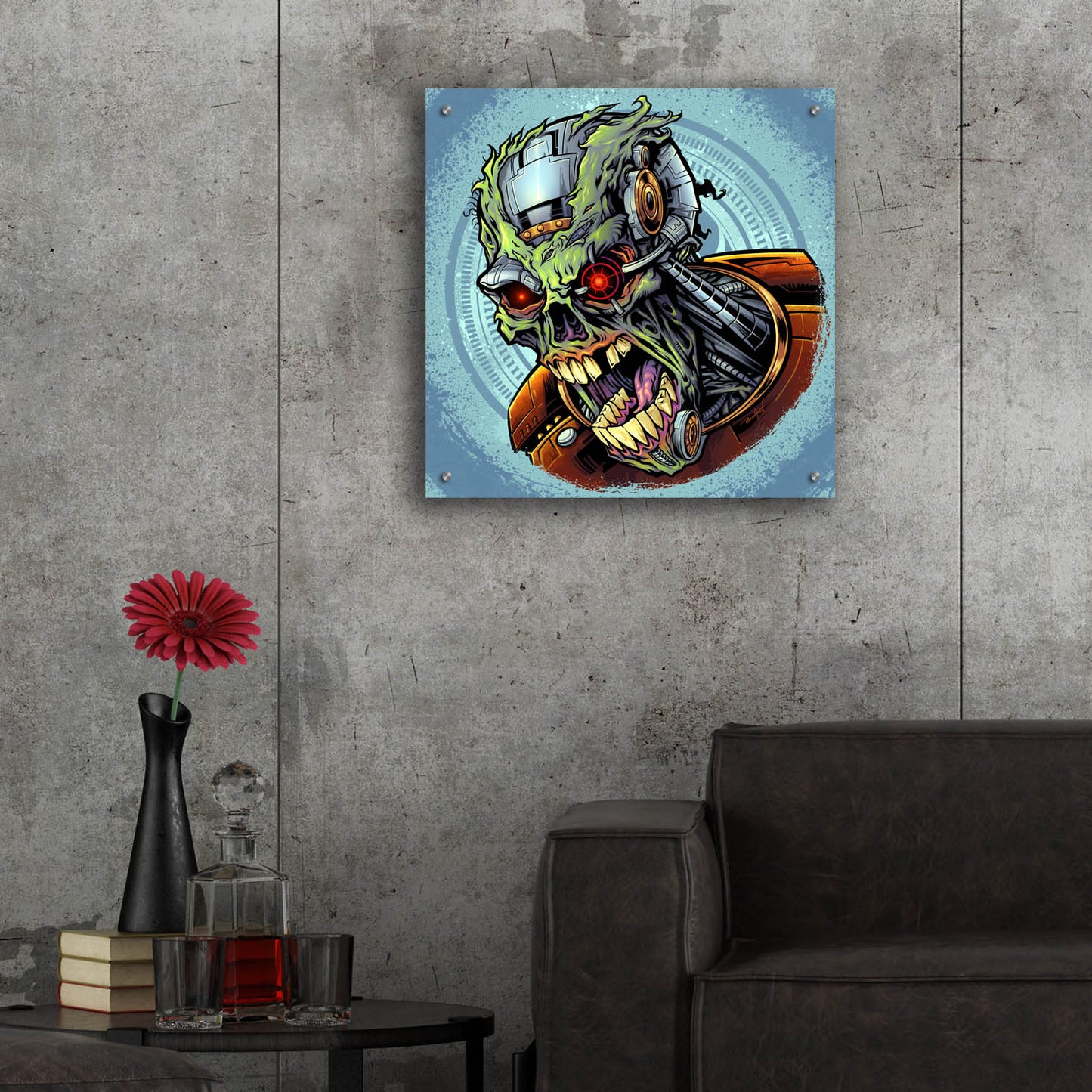 Epic Art 'Cyborg Zombie' by Flyland Designs, Acrylic Glass Wall Art,24x24